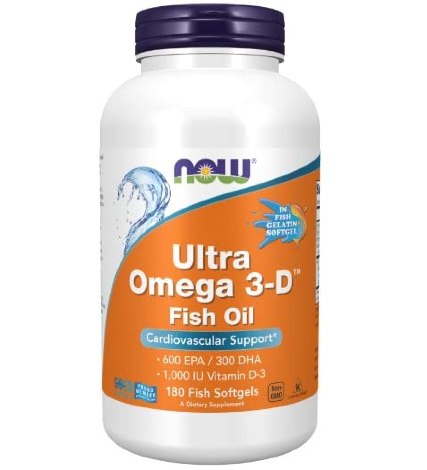 Now Foods Ultra Omega 3-D Fish Oil 180 Soft Capsules - Buy Online on SooperMarket.com