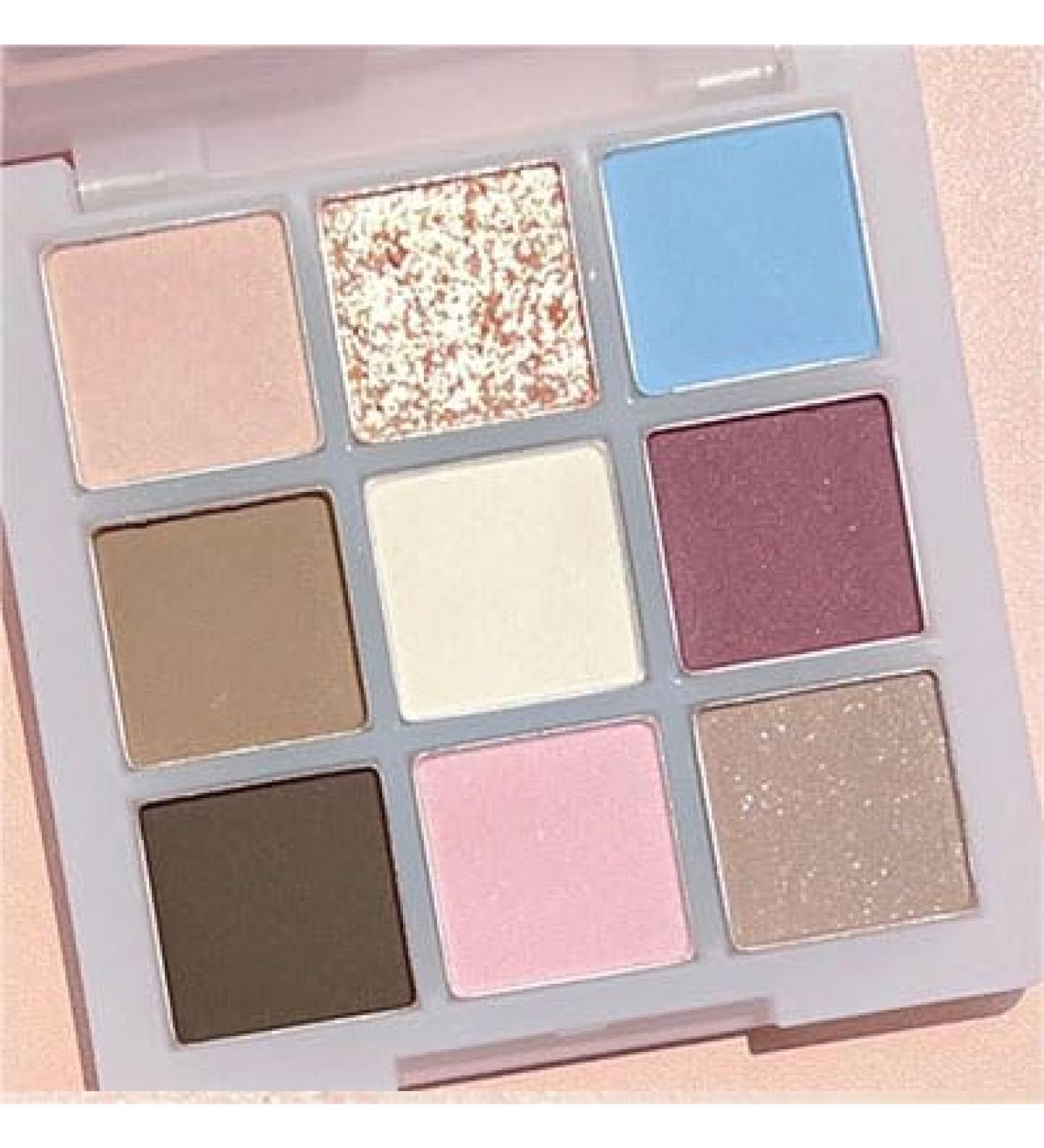 Lovelycat 9 Colors Glitter Eyeshadow Makeup Palette Matte High Pigmented Colorful Creamy Texture Eye Shadow Powder Natural Waterproof Long Lasting Eyeshadow Powder Cosmetics (Blue) - Buy Online on SooperMarket.com