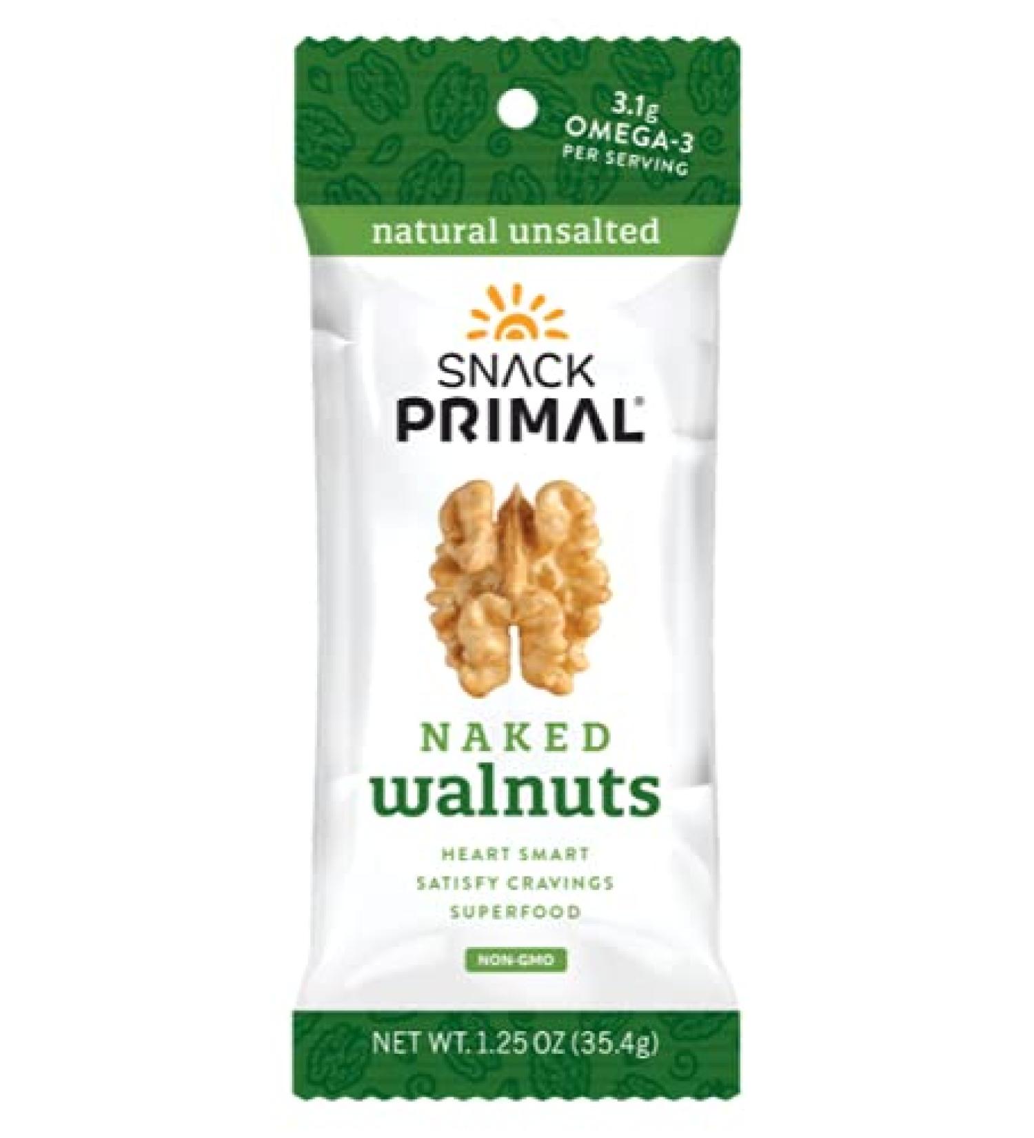 Primal Naked Natural Unsalted Walnut Snack Packs - Healthy and Delicious Snack Option - Buy Online on SooperMarket.com