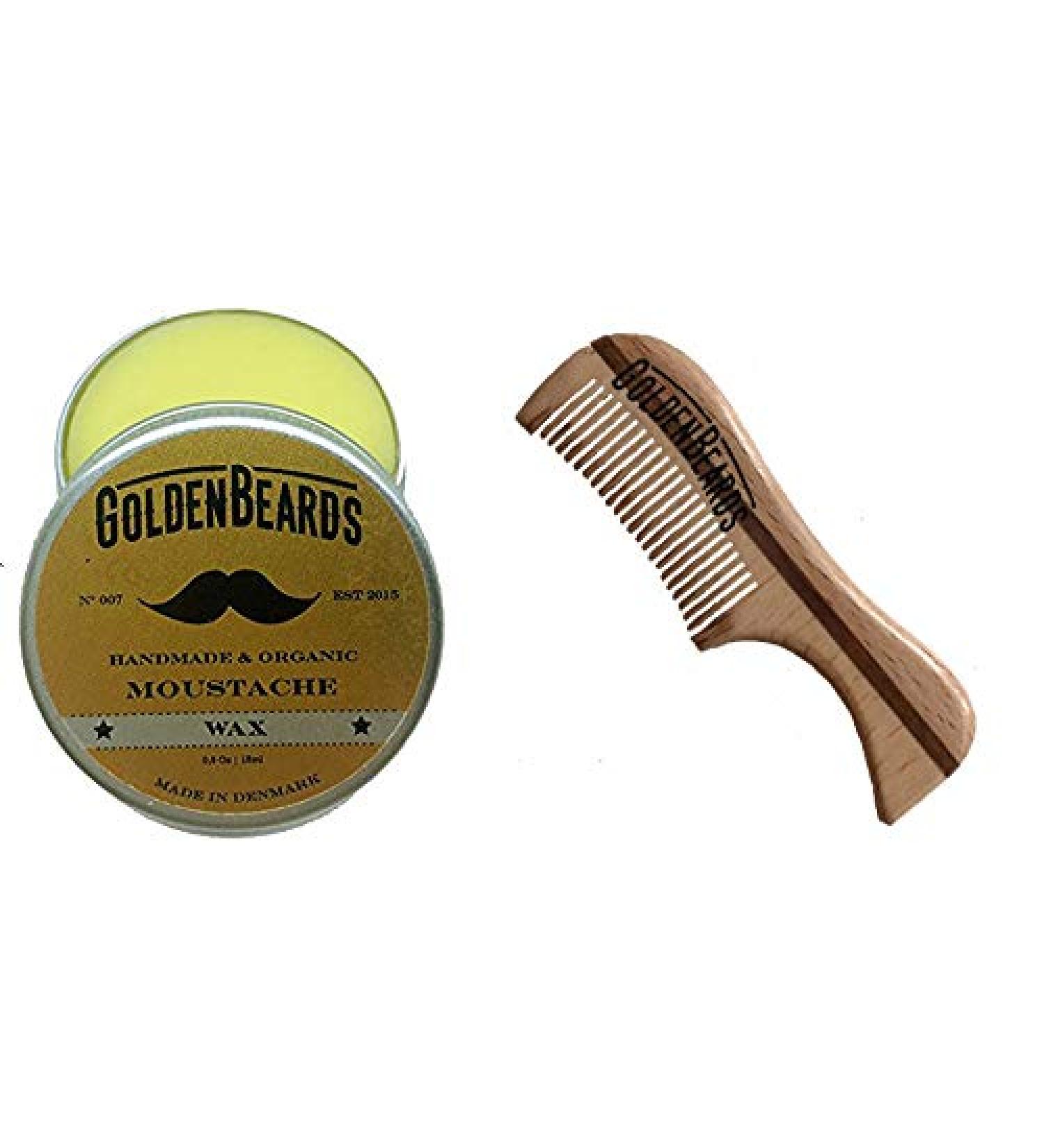 Natural Moustache Wax Kit with 2.9 Inch Eco Wood Comb - Best Price & Quality - Buy Online on SooperMarket.com