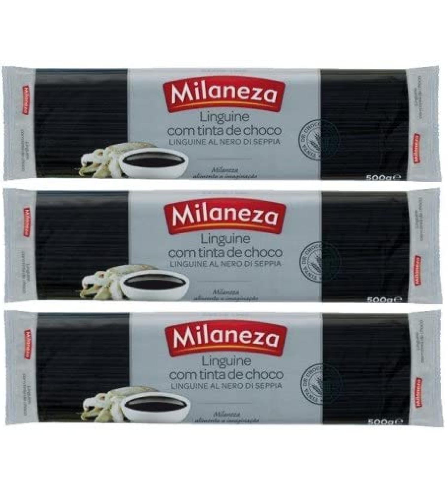 Exclusive Portuguese Pasta Linguine in Cuttlefish Ink/Massa Tinta de Choco - 500g - Pack of 3