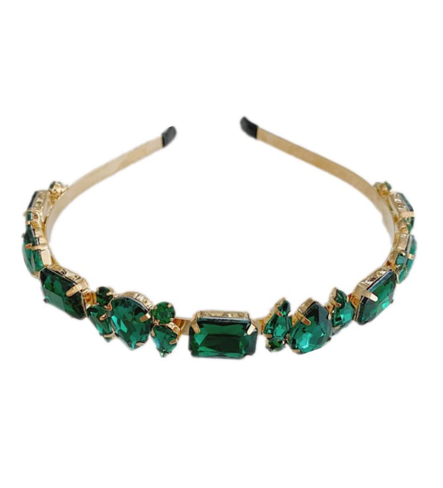 Teensery Alloy Rhinestone Headband - Sparkling Crystal Hairband for Women and Girls (Green) - Buy Online on SooperMarket.com