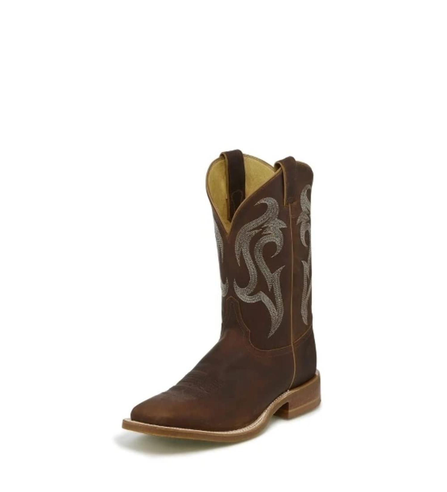 Justin Mens Bent Rail Bender Brown Boots 10 Brown