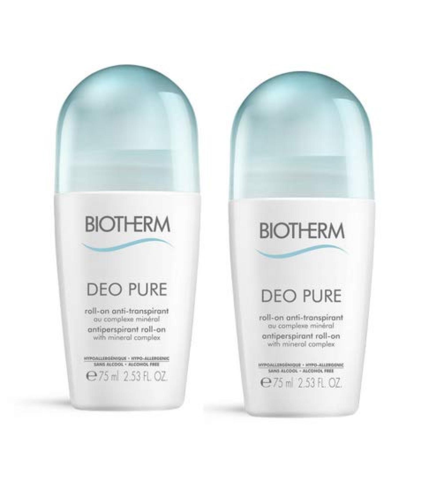 Biotherm Deo Pure Antiperspirant Roll-On 2 x 75ml