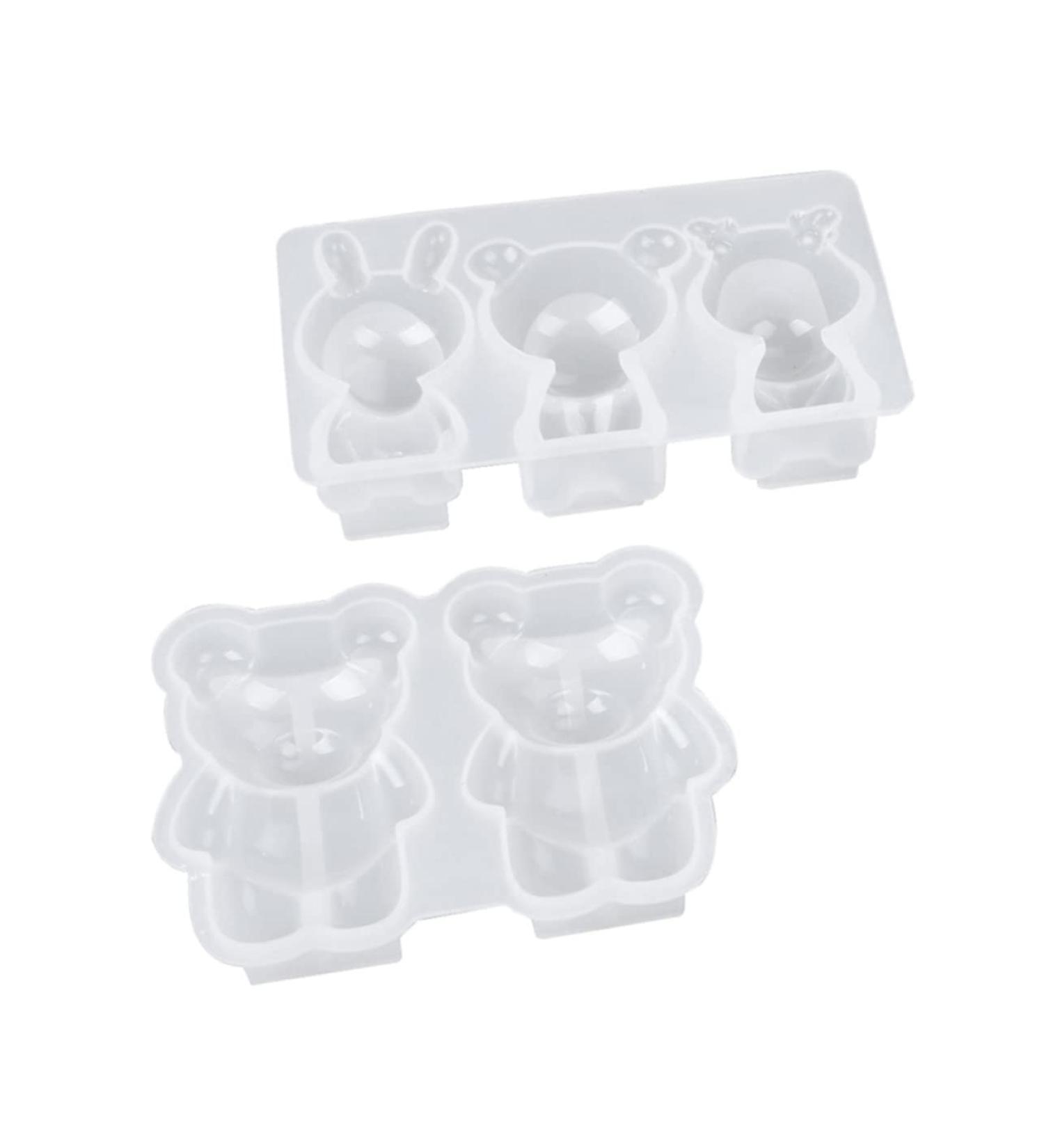 Zerodeko 2pcs Rabbit Ornaments Dessert Bear Shape Cartoon Baking Adorable Molds Tools Silicone Cake DIY 11.5X6.3X2.4CM White - Buy Online on SooperMarket.com