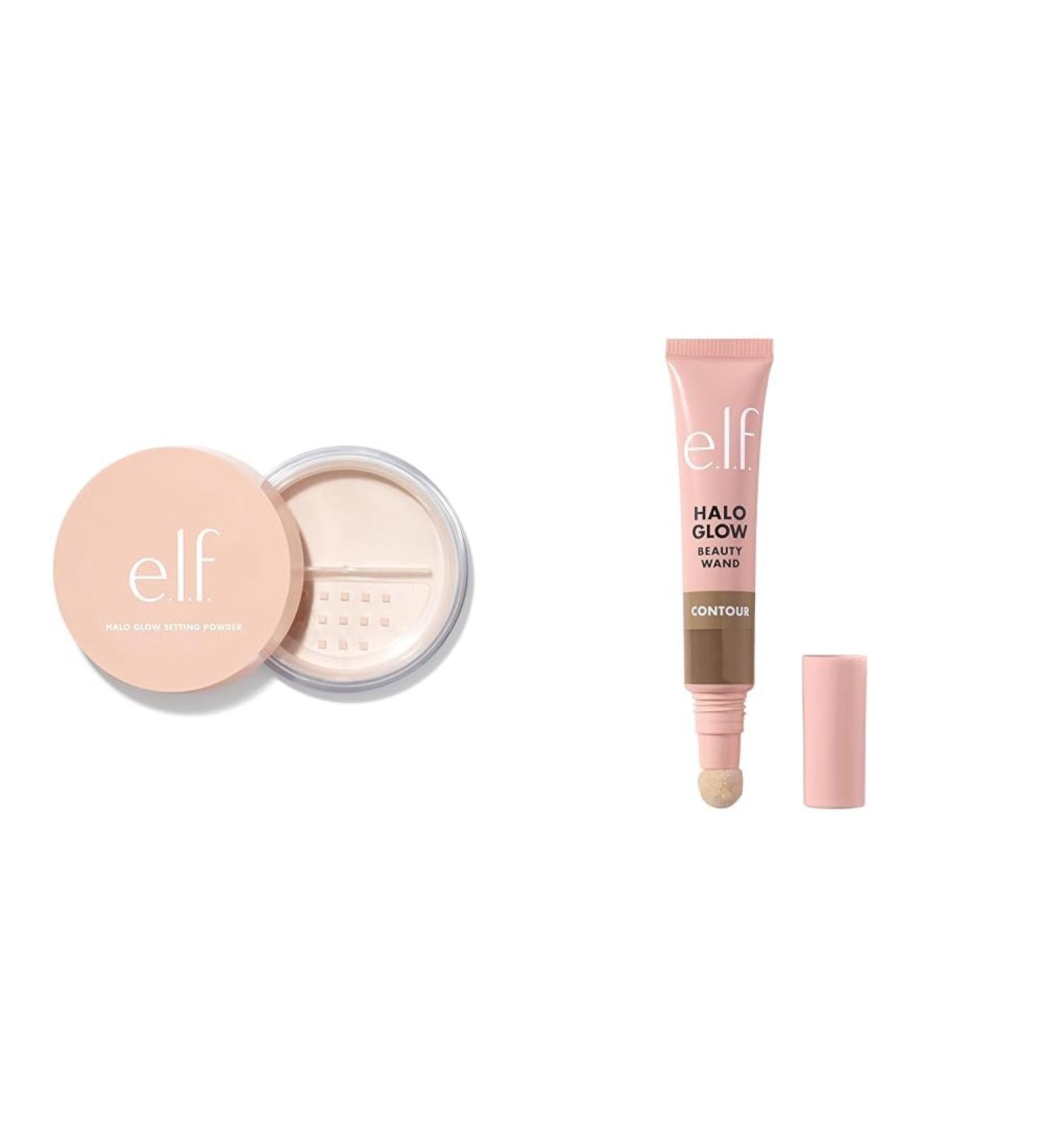 e.l.f. Halo Glow Setting Powder Silky Setting Powder For Soft Glow Without Shine & Halo Glow Contour Beauty Wand Liquid Contour Wand For A Naturally Sculpted Look - Buy Online on SooperMarket.com