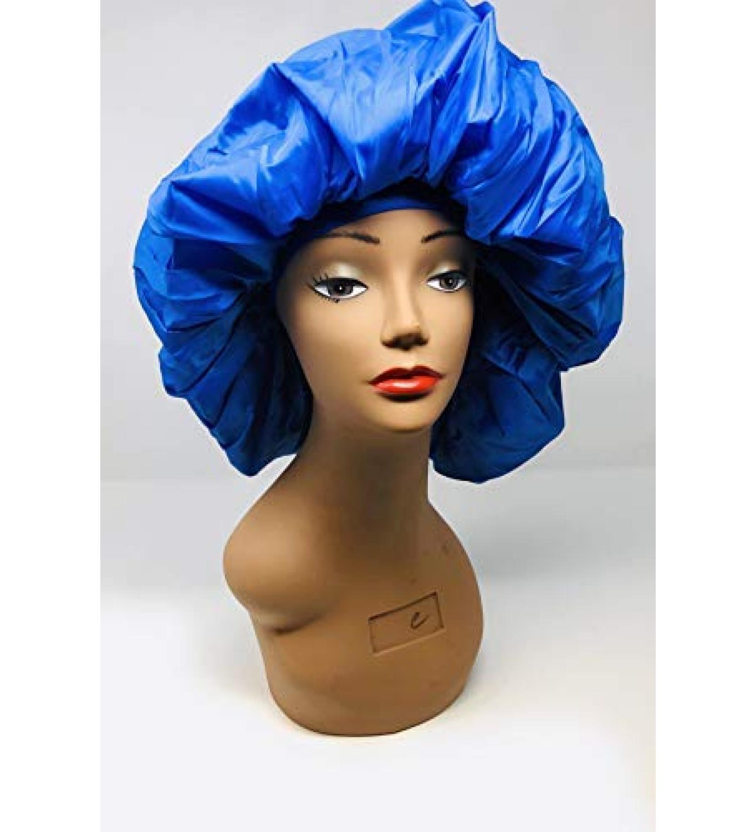 Dream Super Jumbo Night & Day Cap - Blue Satin Sleep Cap for Large and Extra Large Hair - Comfortable Elastic Band, Cotton Fabric - One Size Fits All - Buy Online on SooperMarket.com