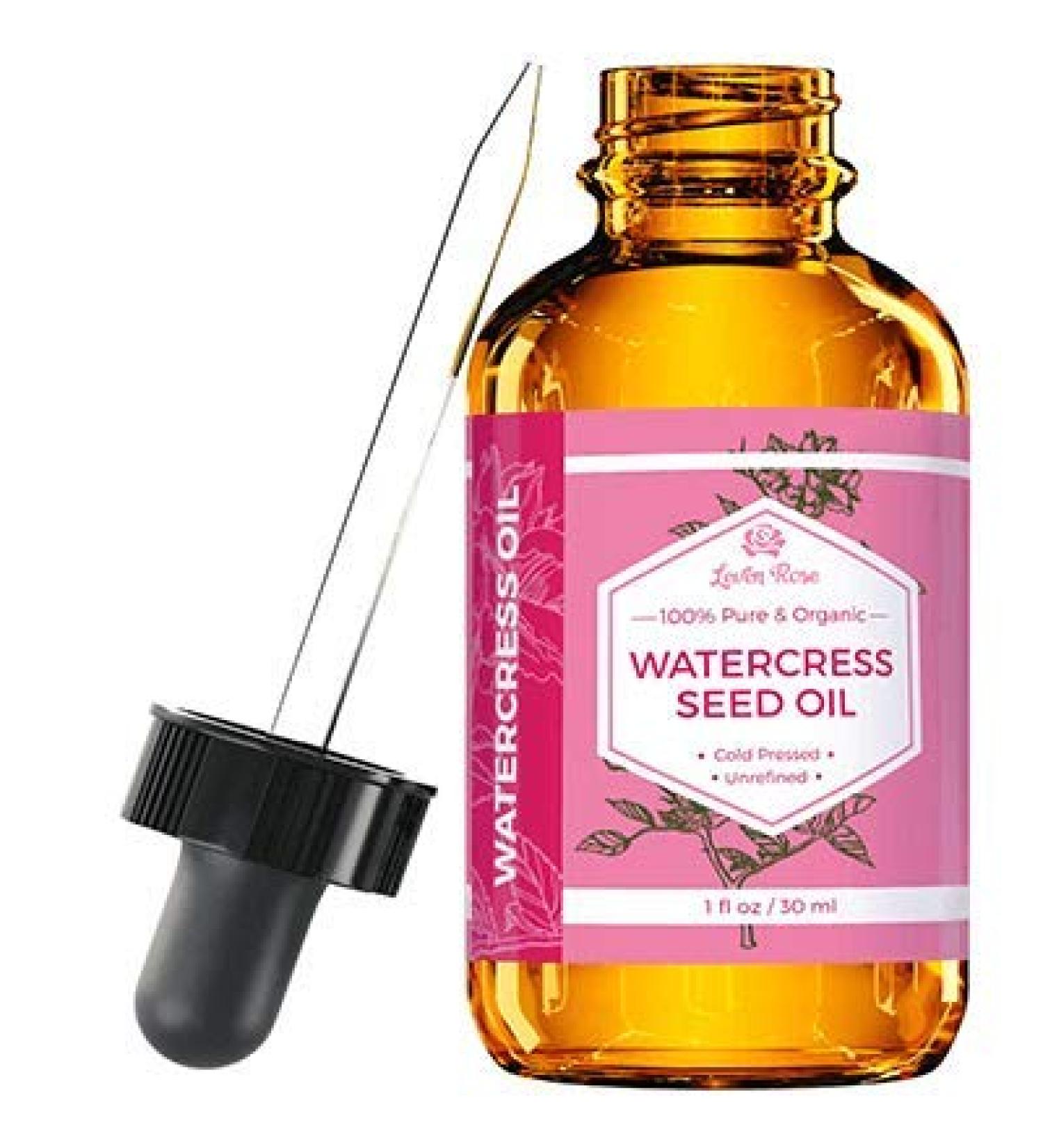 Leven Rose Watercress Organic Seed Oil - 100% Pure Arugula Oil for Hair Growth & Skin Detox - 1 oz - Buy Online on SooperMarket.com