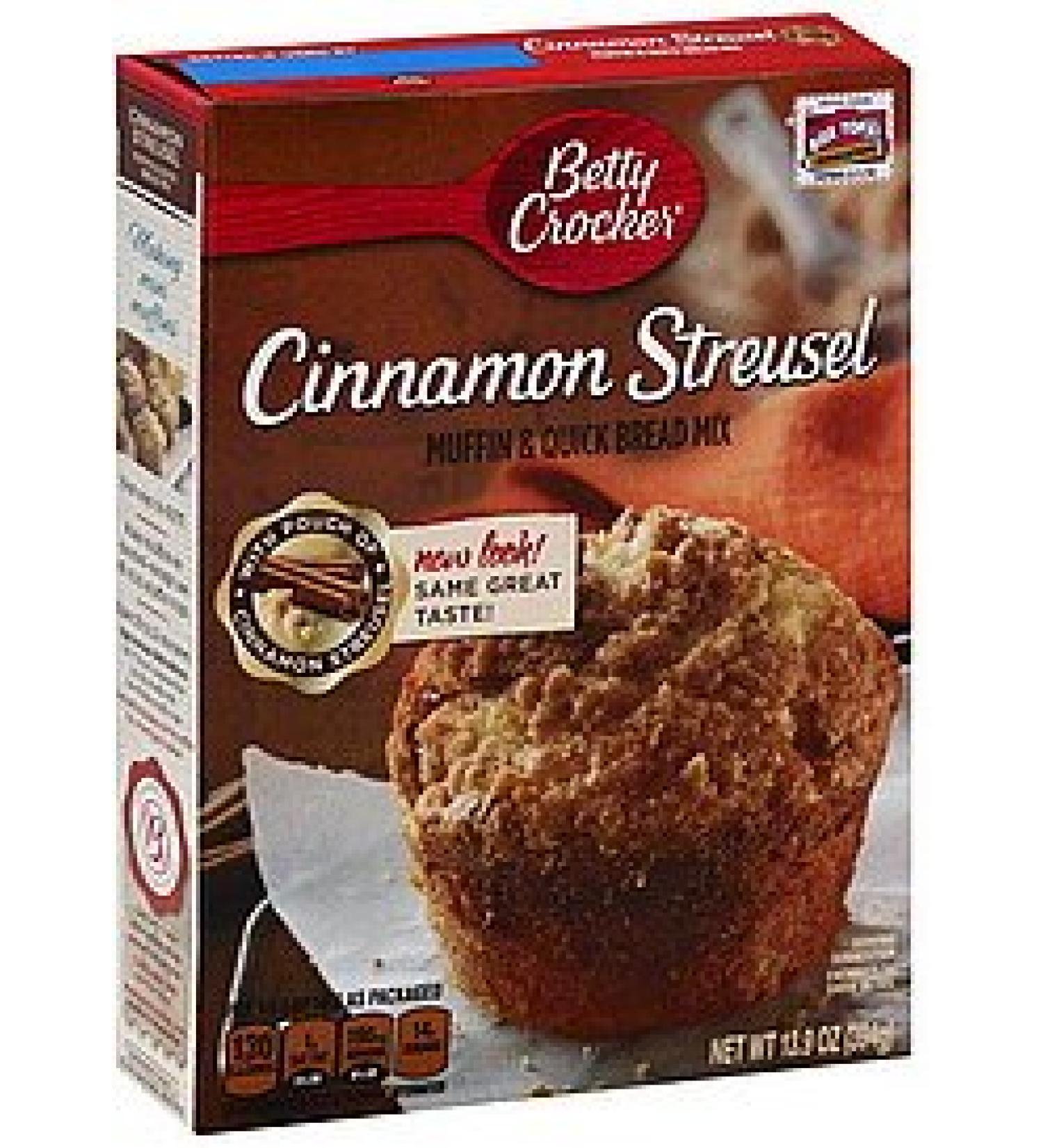 Betty Crocker Premium Muffin & Quick Bread Mix, Cinnamon Streusel, 13.9-Ounce Boxes (Pack of 4)