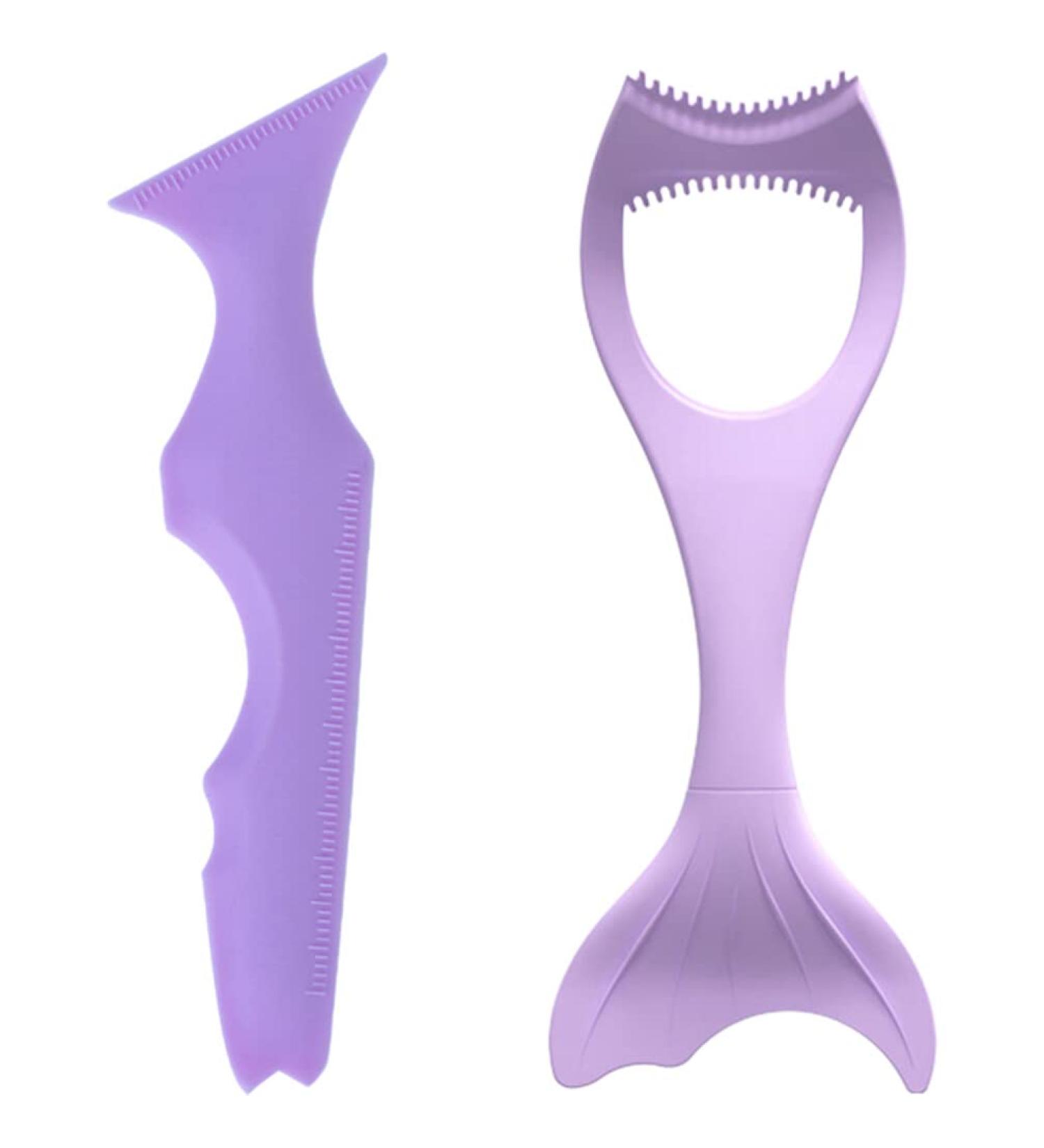 2pcs Silicone Eye Makeup Tools - Eyeliner Stencils & Mascara Aid for Women | Perfect Purple Makeup Accessories - Buy Online on SooperMarket.com