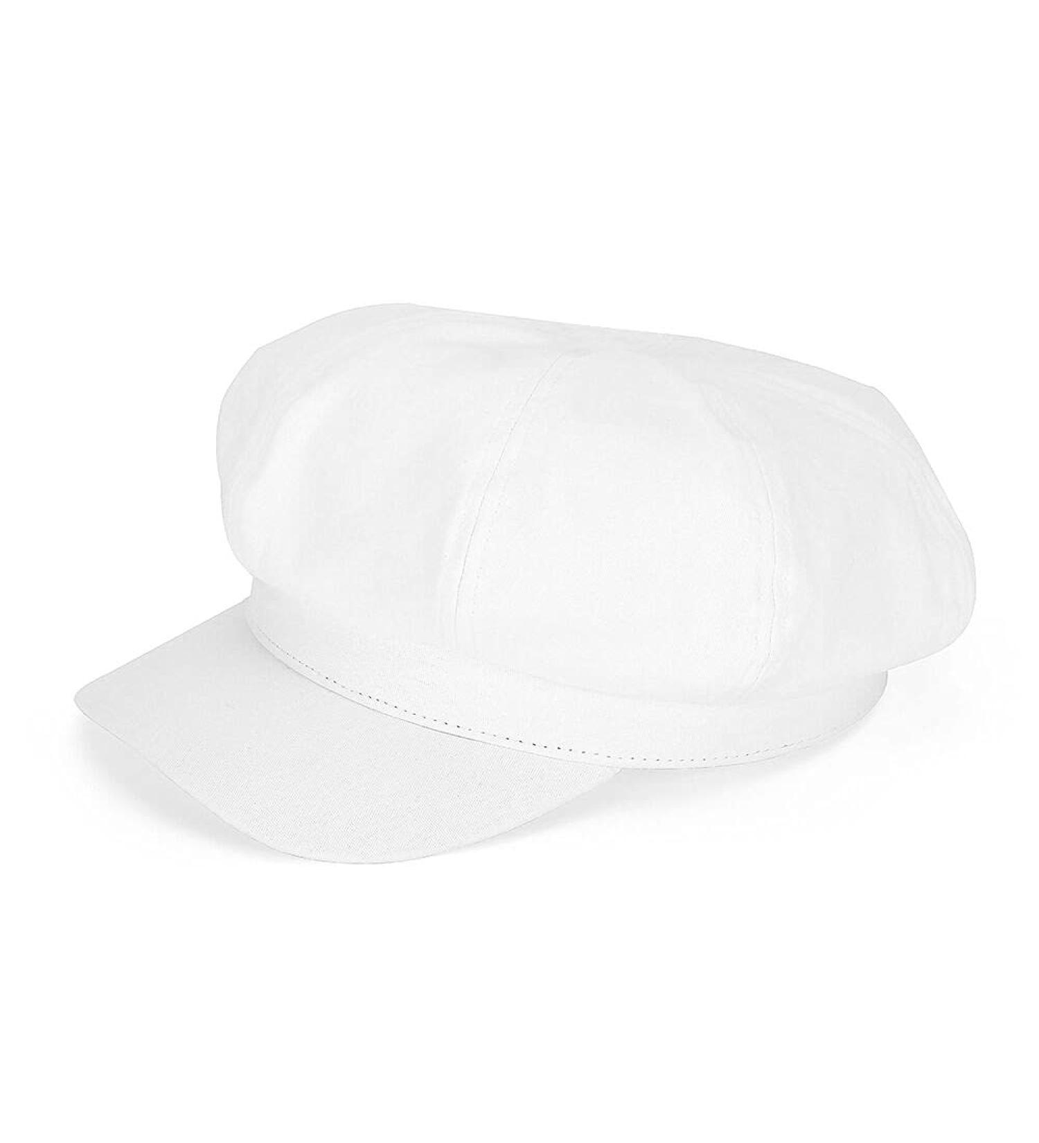 Women's White Newsboy Cabbie Baker Boy Hat | Pageboy Visor Cap | Sailor Fiddler Beret | Adjustable One Size - Buy Online on SooperMarket.com