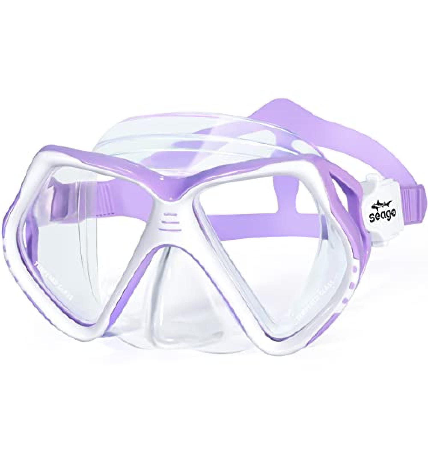 Seago Kids Swim Goggles with Nose Cover | Anti-Fog, Panoramic View, Purple | Ages 6-14 - Buy Online on SooperMarket.com