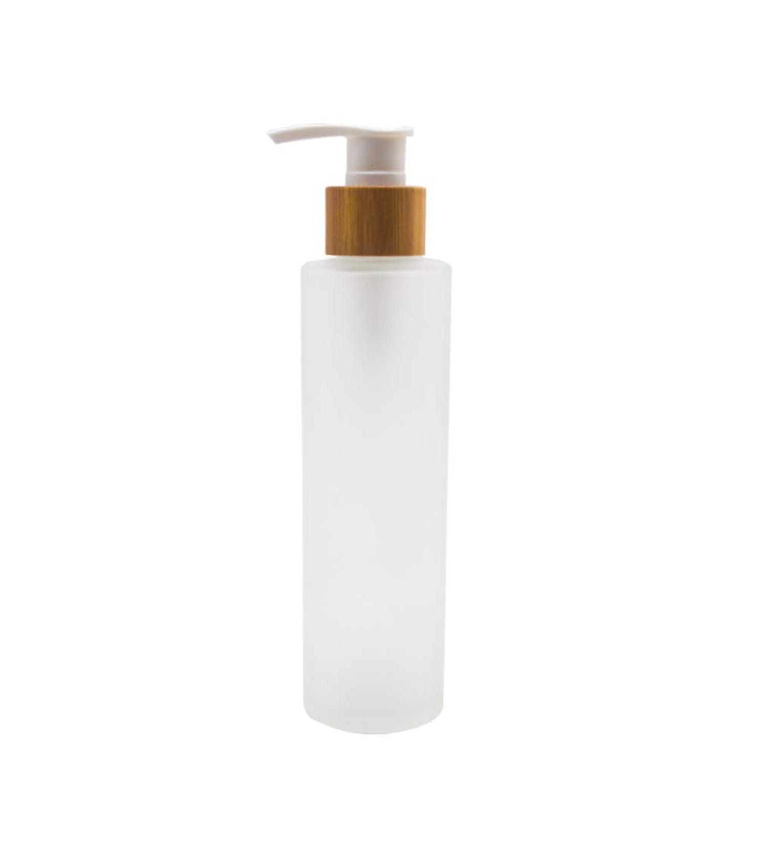1PCS 150ml/5oz Frosted Glass Pump Bottles Empty Refillable Press Pump Bottle with Bamboo Pump Head Toiletries Storage Containers for Shampoo Essential Oils Shower Gel Hand Wash Lotion Dispenser - Buy Online on SooperMarket.com