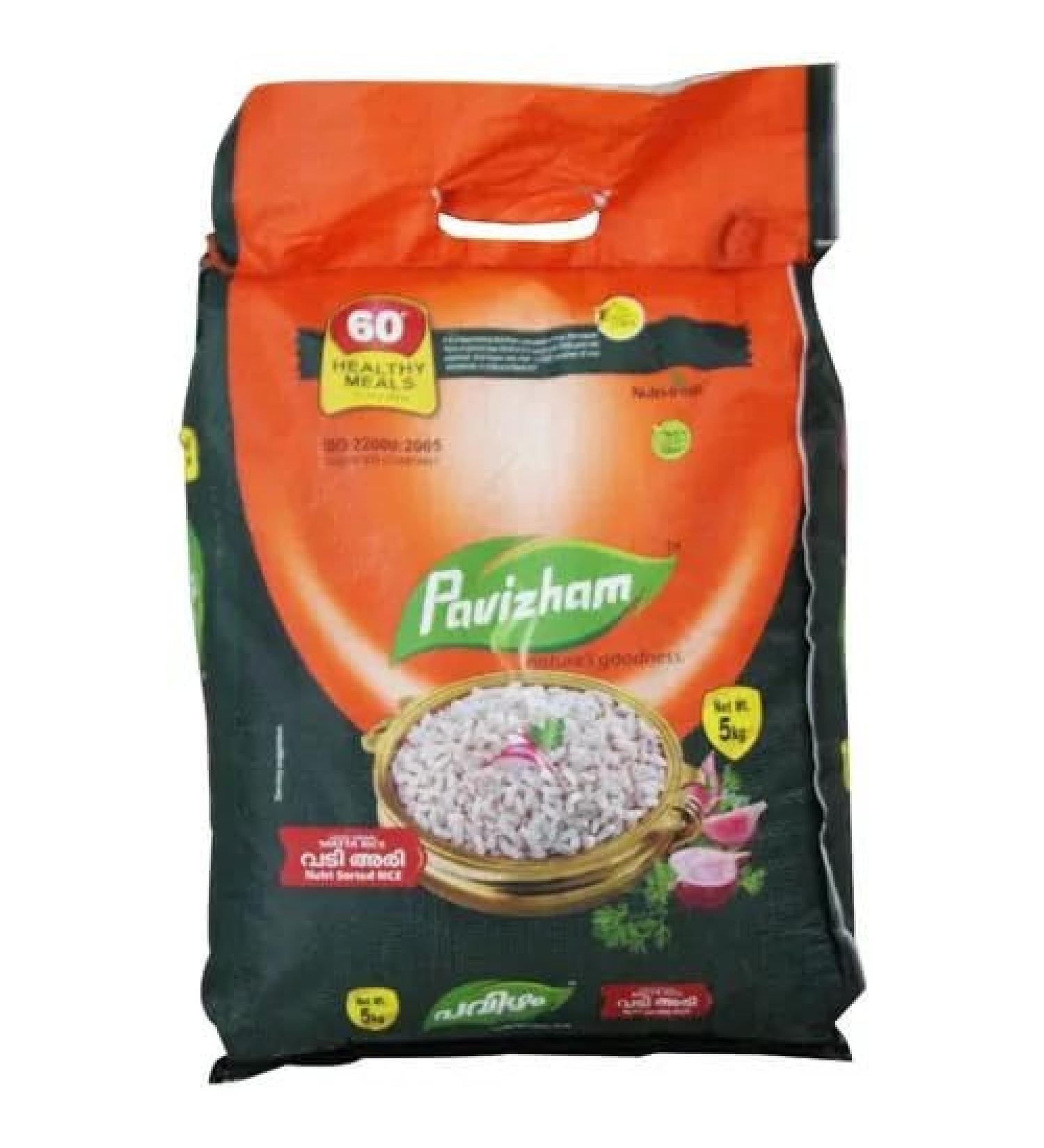 Pavizham Matta Rice | 5KG | Matta Arisi | Healthy | High Fibre | High Protein | Natural | Indian Origin | Gluten Friendly - Buy Online on SooperMarket.com