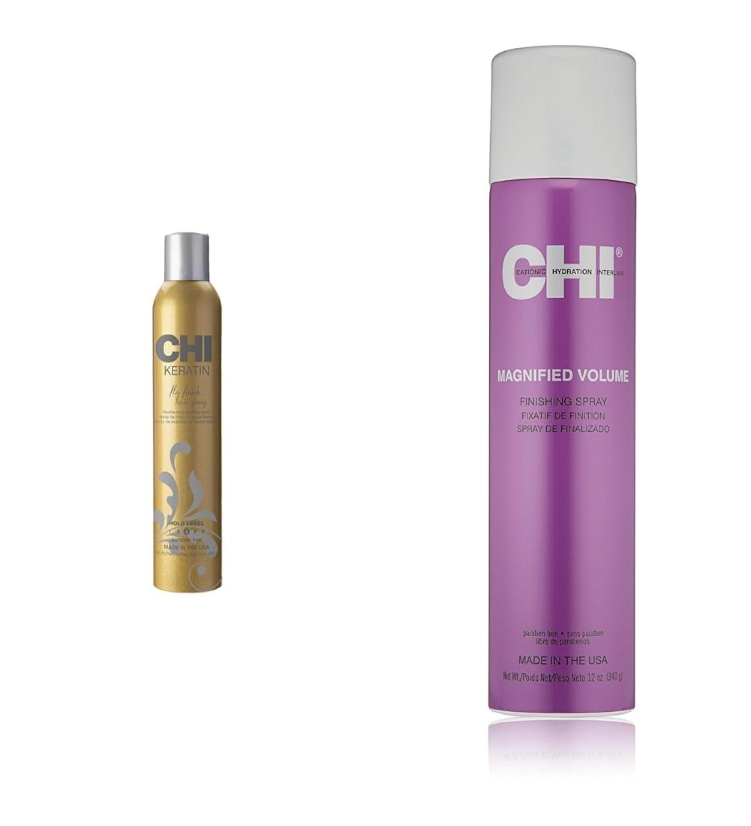 CHI Keratin Flex Finish Hair Spray 10 oz & Magnified Volume Finishing Spray 12 oz - Buy Online on SooperMarket.com