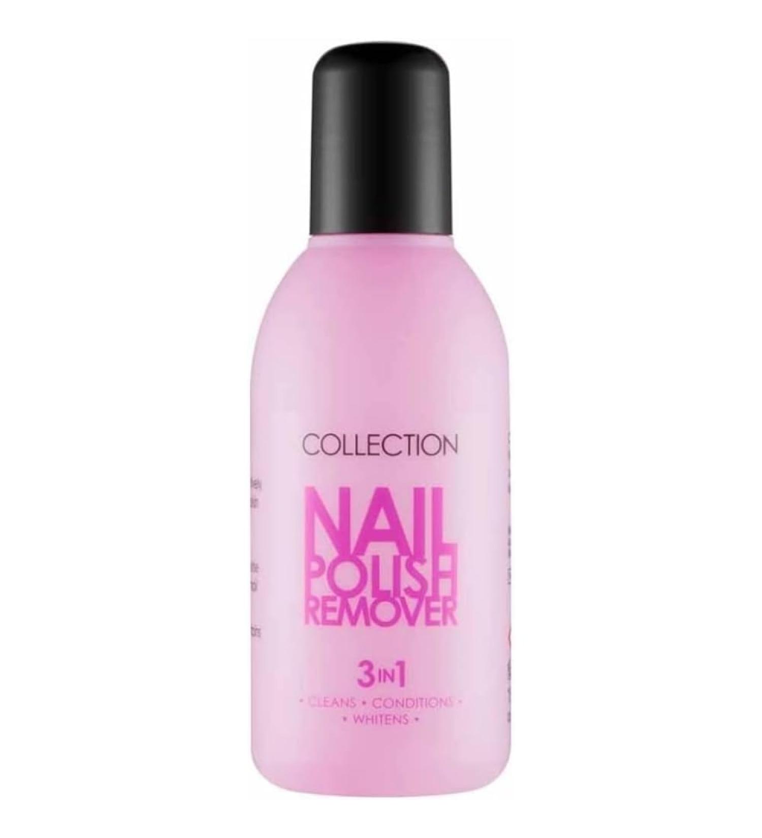 Collection Cosmetics 3-in-1 Nail Polish Remover Cleans Conditions and Whitens 150ml 1 Count (Pack of 1)