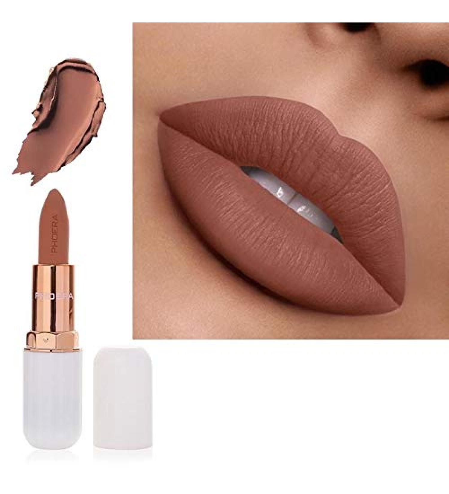 AQUAPURITY PHOERA Absolute Velvet Matte Lipstick - Long Lasting, Waterproof & Pigmented Makeup (102 Nude) - UK - Buy Online on SooperMarket.com
