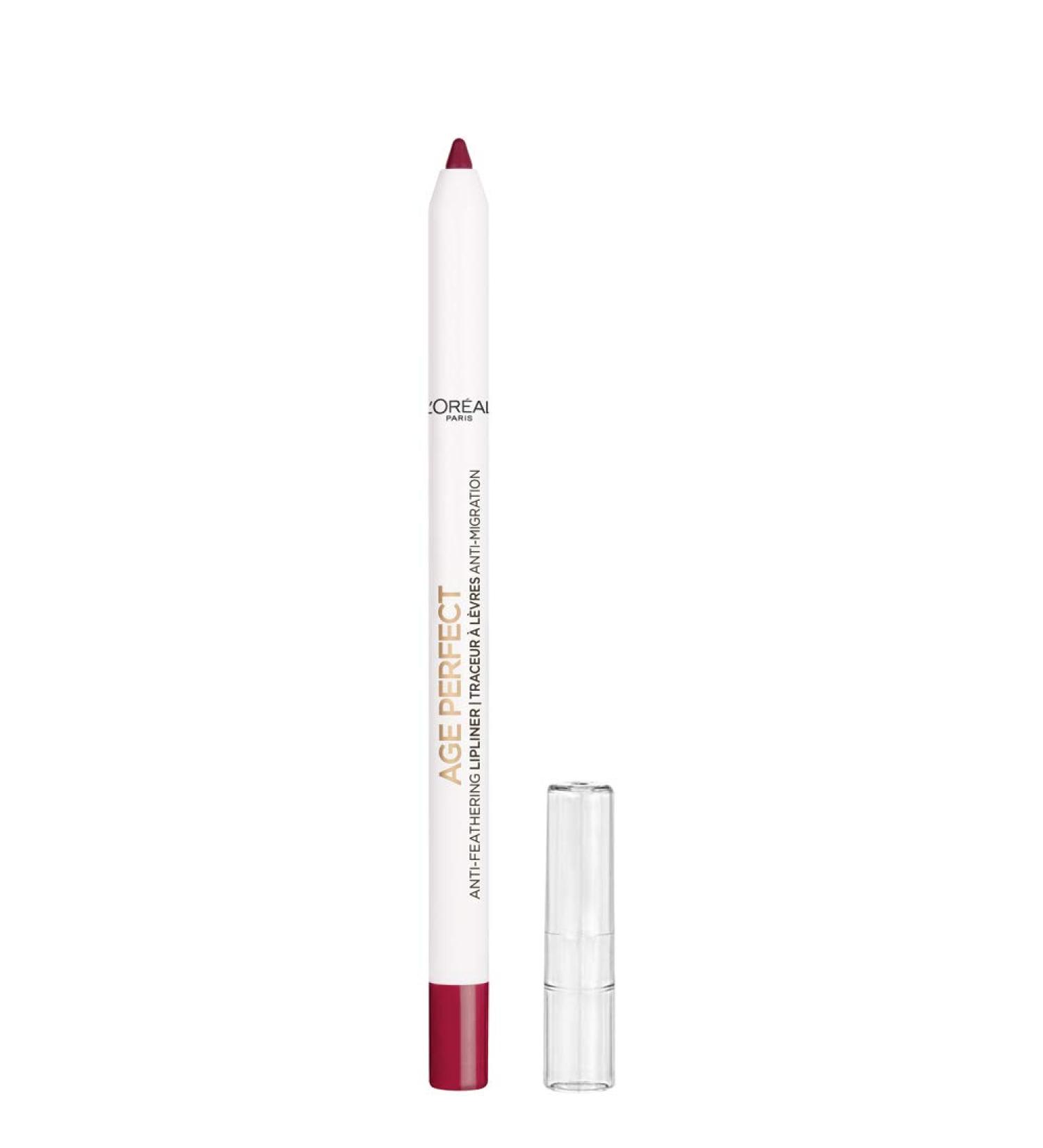 L'Oreal Paris Age Perfect Anti-Feathering Lip Liner - Burgundy | Long-Lasting Lipstick Base - Buy Online on SooperMarket.com