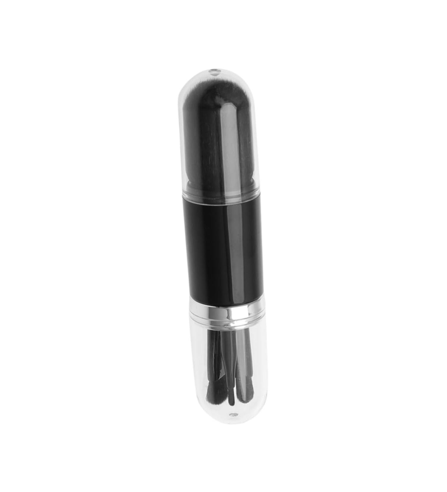 NOLITOY Portable Cosmetic Brush Set - 4-in-1 Retractable Makeup Brush Double Ended Boxed for Home Use - Perfect Travel Size Beauty Set in Black - Buy Online on SooperMarket.com