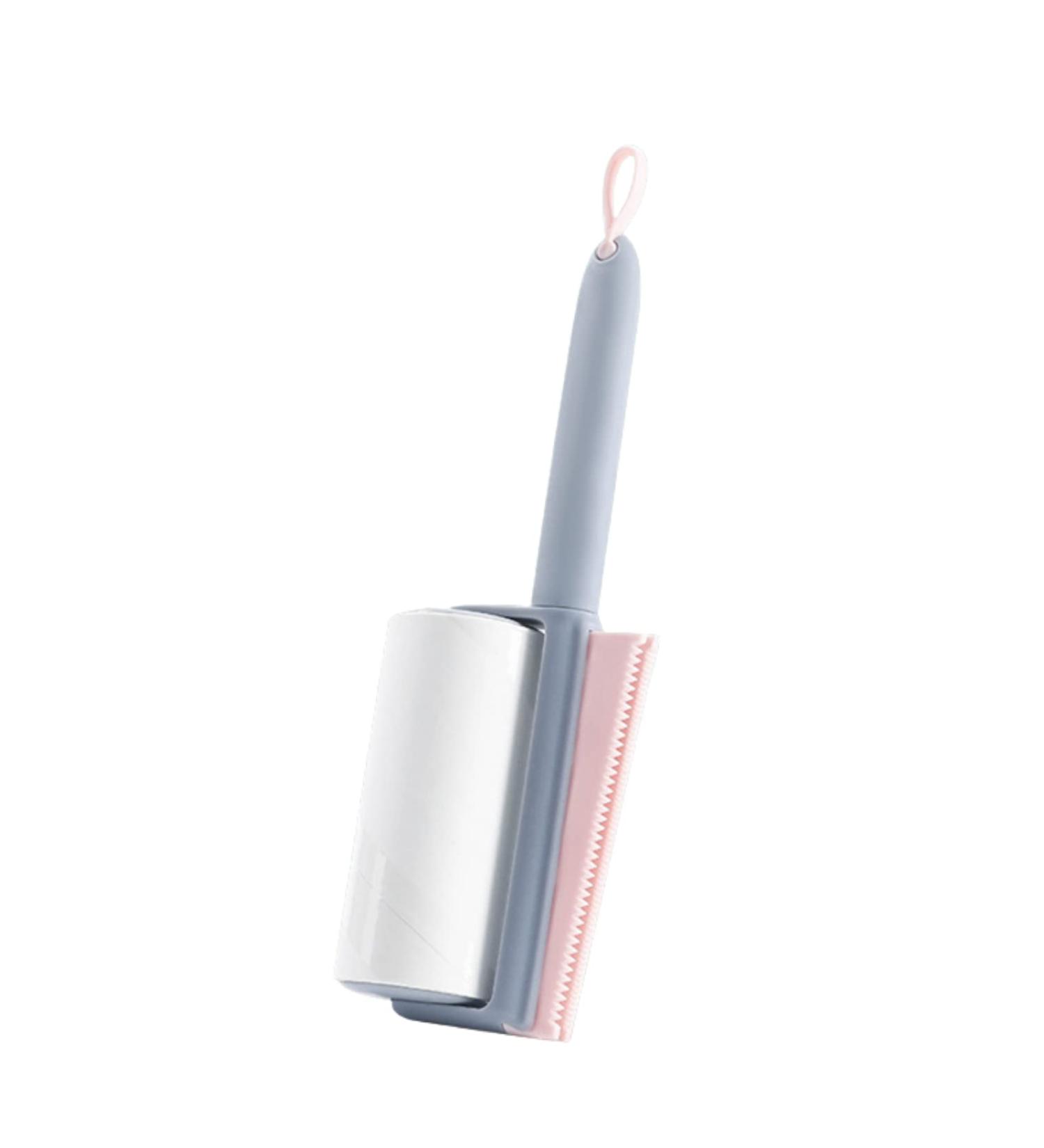 Extra Sticky Lint Roller for Clothes - 2 in 1 Pet Hair Remover & Carpet Scraper | Quick Dehairing Tool with 3 Refills - Buy Online on SooperMarket.com