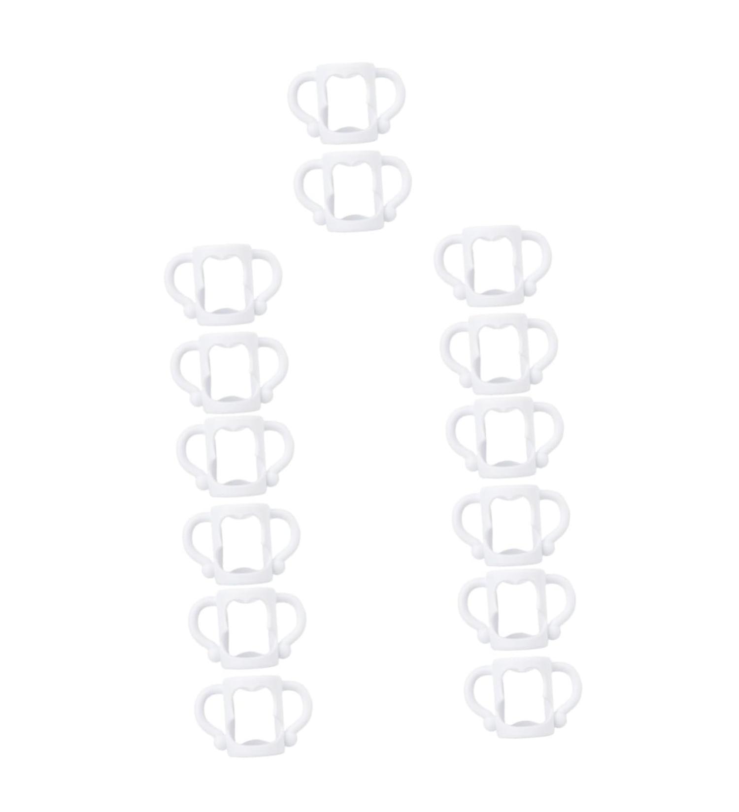Kisangel 14 Pack Baby Bottle Handle Gripper Toys - Toddler Milk Feeder Handle & Beak Cup - White - Ideal for Baby Food & Feeding Accessories - Buy Online on SooperMarket.com