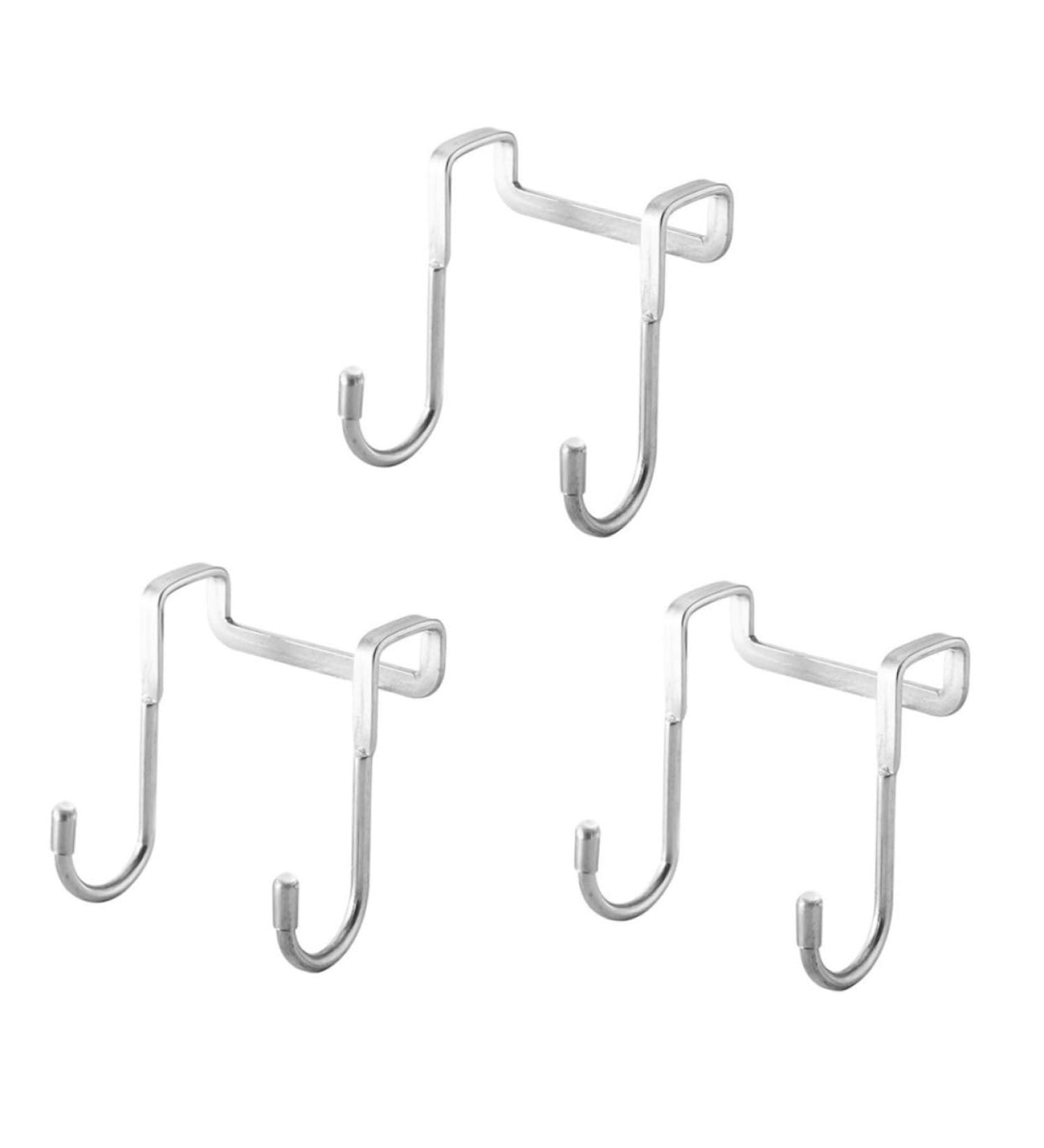 Hemoton 3pcs Wall Hangers for Clothes Cabinet Hook Over The Door Hanging Hooks Perforated Door Hat 7.5X6.5CM Silver - Buy Online on SooperMarket.com