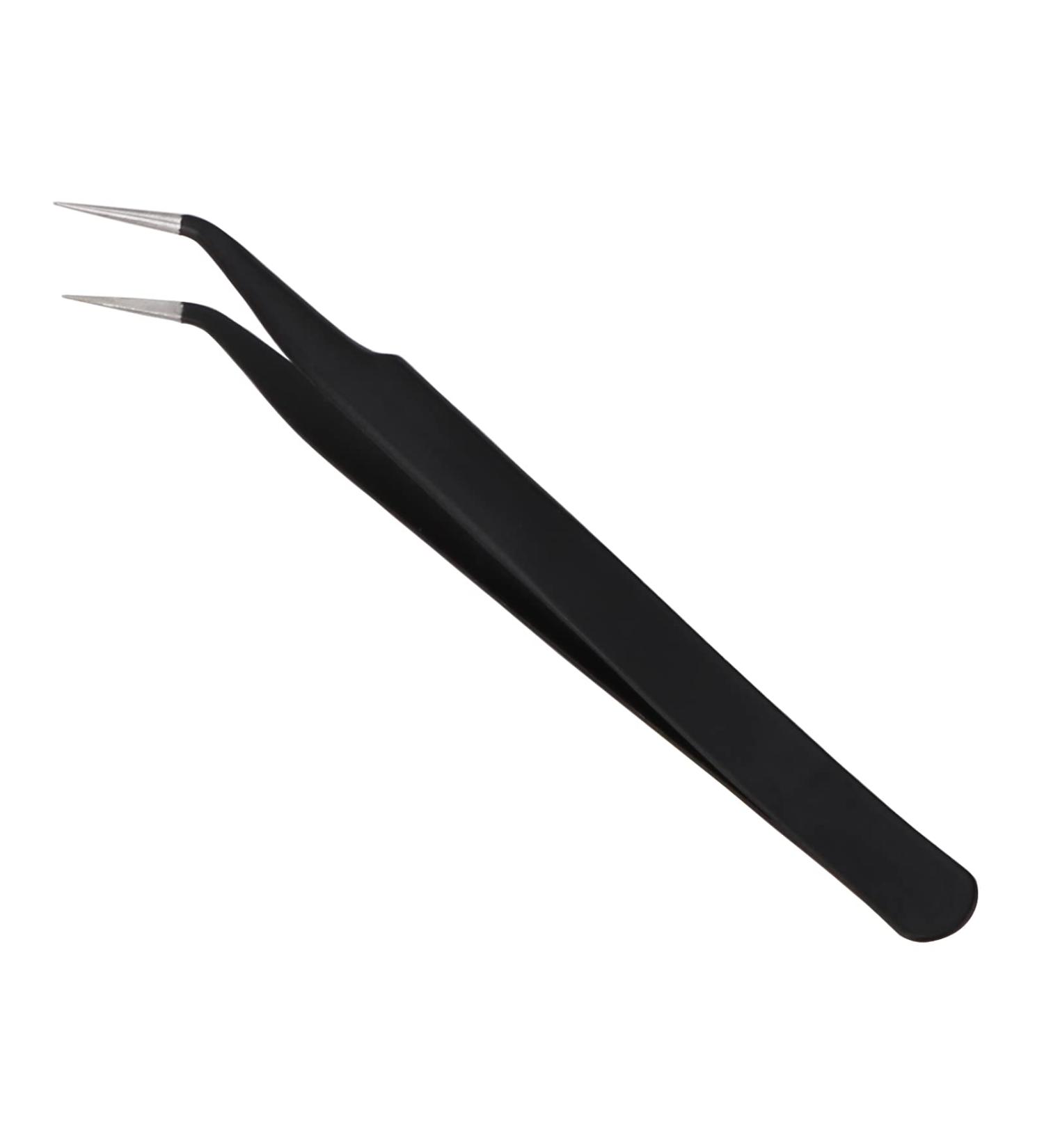 Professional Fine Point Tweezers - Sharp Precision Needle Nose Tip, Anti-Static Stainless Steel Curved Tweezer - Buy Online on SooperMarket.com