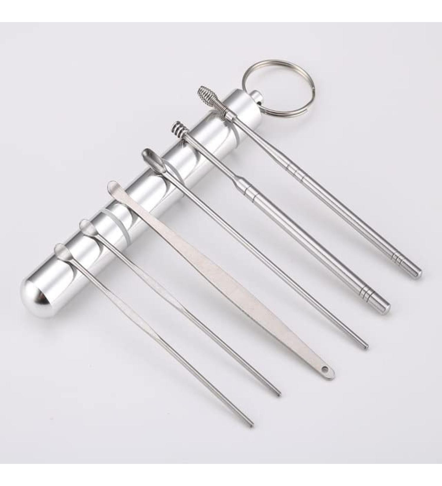 6pcs Portable Stainless Steel Ear Wax Removal Tool Set - Health Care Ear Pick Kit - Buy Online on SooperMarket.com
