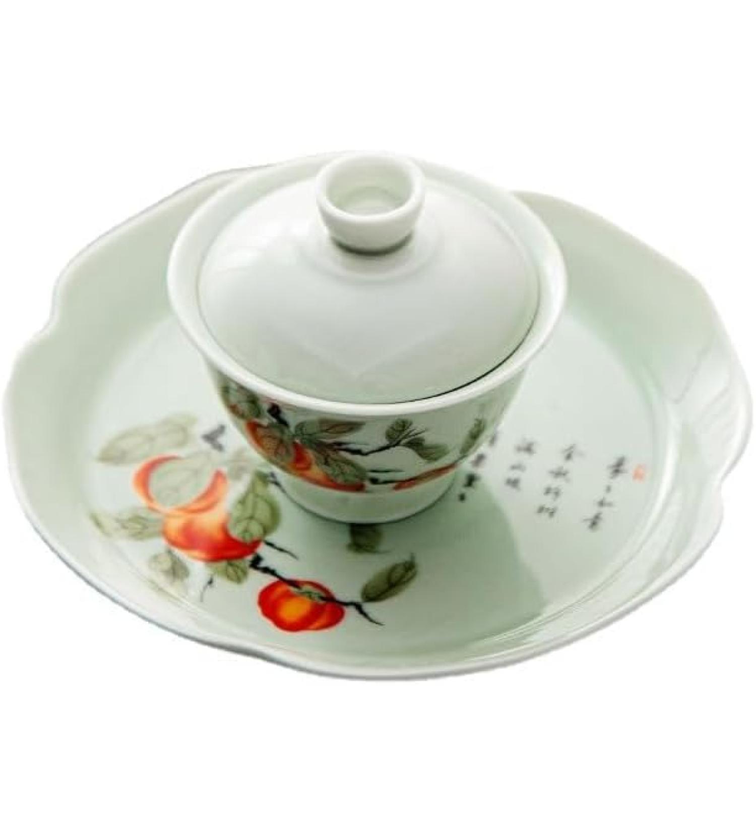 New style persimmon persimmon tea set Deyu white porcelain enterprise employee souvenir business practical gift/123 - Buy Online on SooperMarket.com