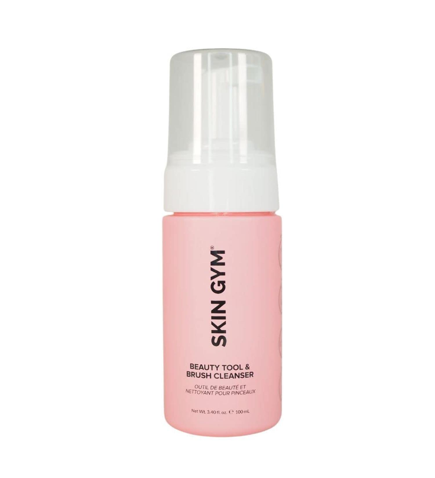 Skin Gym Beauty Tool & Makeup Brush Cleaner 3.40 Fl Oz - Removes Dirt and Oil on Sponges Applicators and Skincare Accessories - Formulated with Lavender Tea Tree and Rosemary Extracts