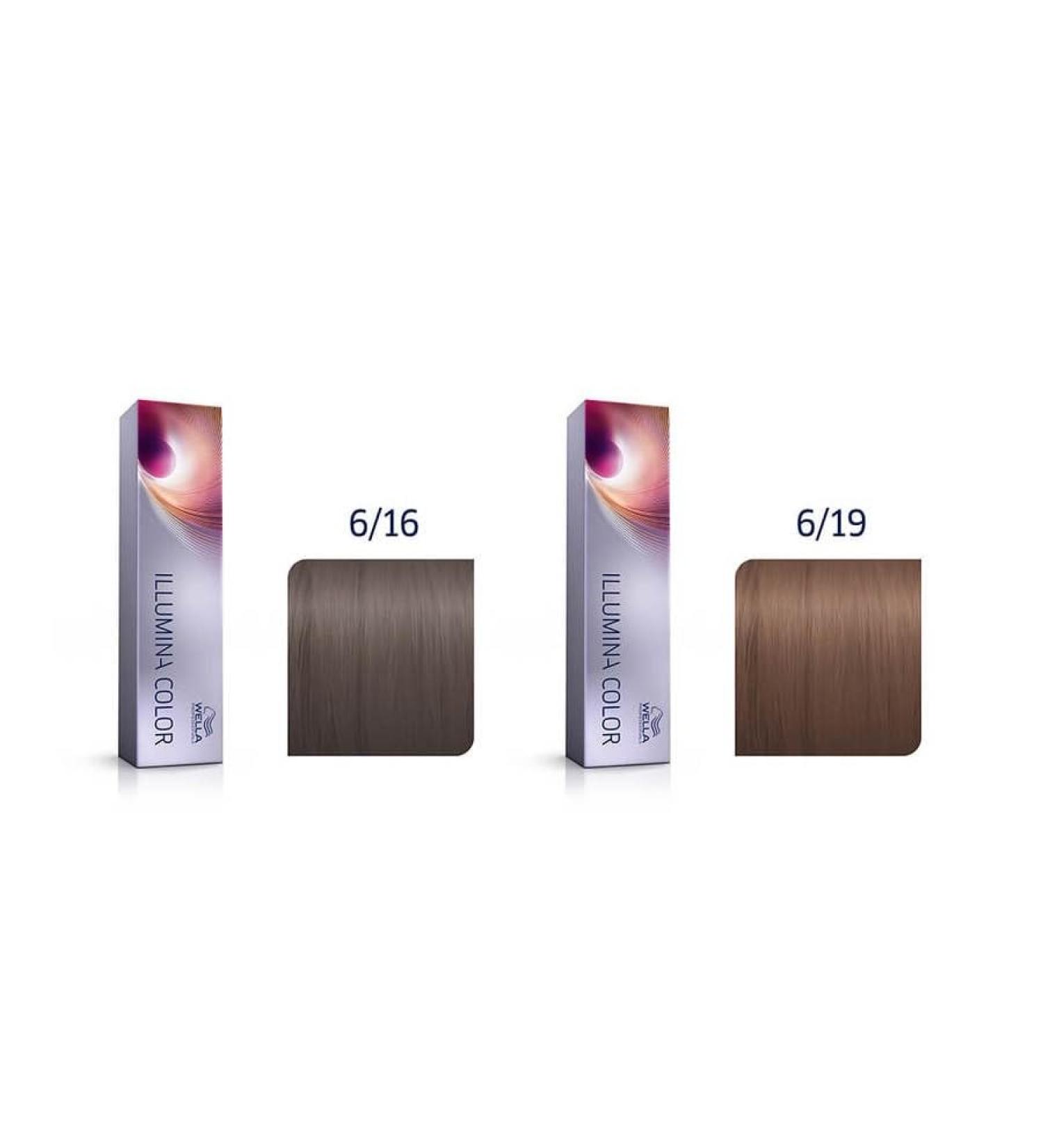 Wella Professionals Illumina Color 6/19 & 6/16 - Dark Blonde & Medium Blonde Hair Dye - 120ml Pack | International Shipping - Buy Online on SooperMarket.com