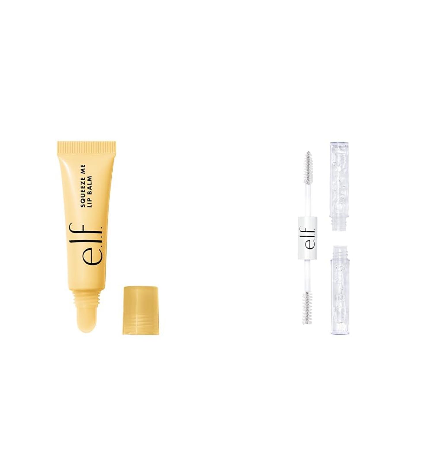 e.l.f. Squeeze Me Lip Balm Moisturizing Lip Balm For A Sheer Tint Of Colour & Clear Brow & Lash Mascara | Dual-Sided Clear Gel - Buy Online on SooperMarket.com