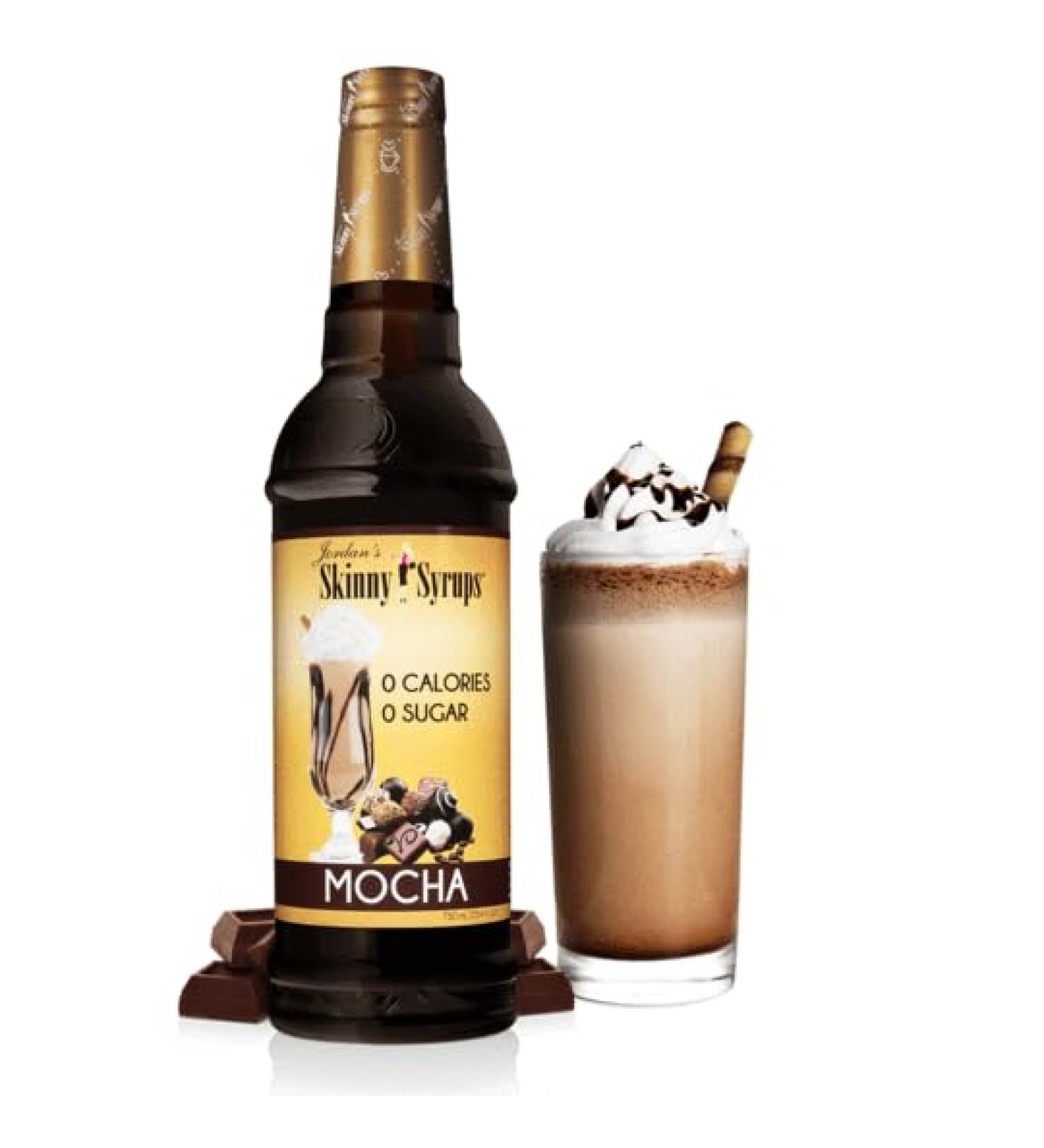 Jordan's Skinny Syrups Sugar Free Coffee Syrup Mocha Flavor Drink Mix Zero Calorie Flavoring for Chai Latte Protein Shake Food & More Gluten Free Keto Friendly 750mL - Buy Online on SooperMarket.com