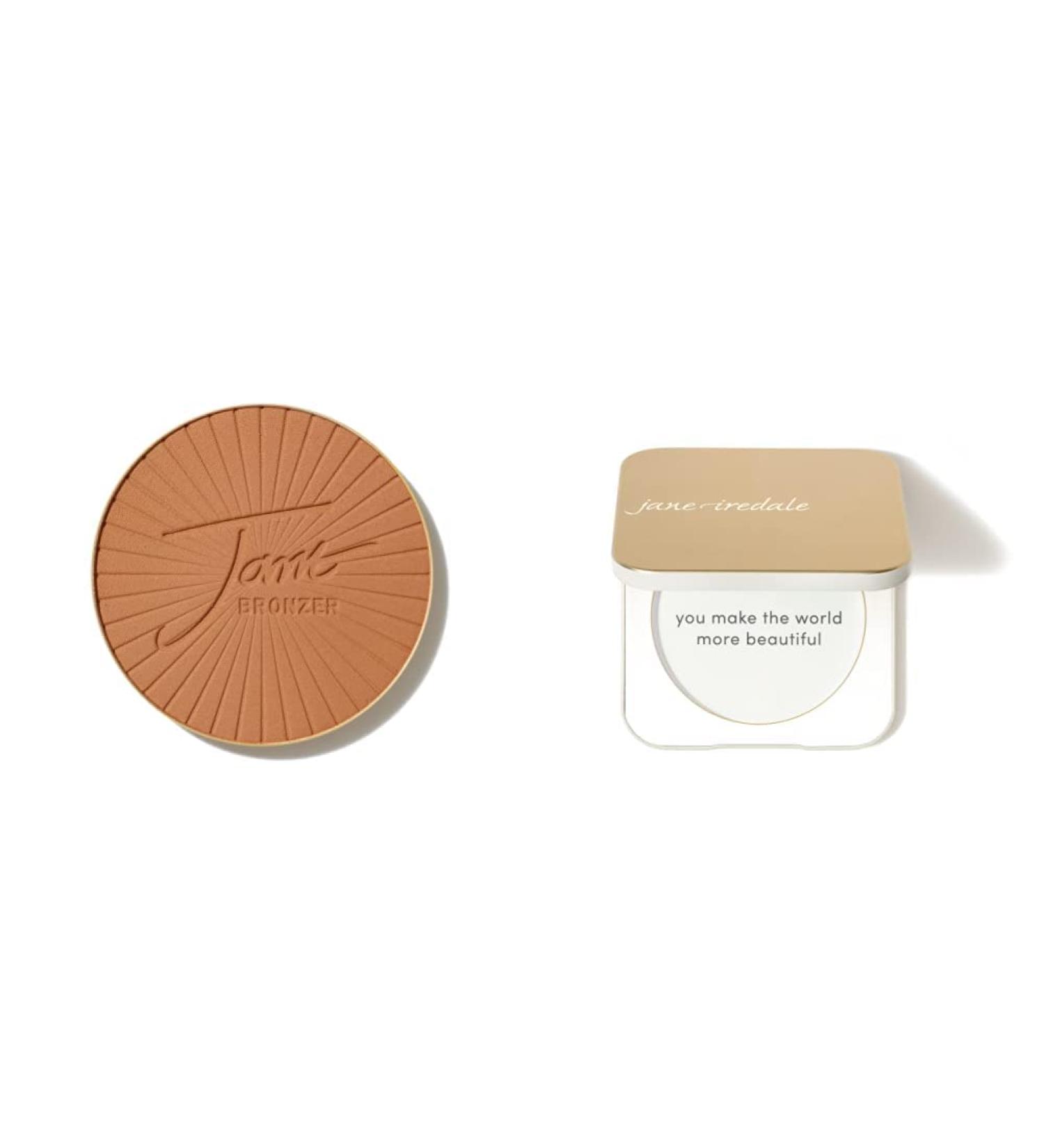 Jane Iredale PureBronze Matte Bronzer Refill Bronzing Powder with Buildable Coverage Lightweight & Breathable Feel Cruelty-Free 3 Natural Tones Medium Refillable Compact Set
