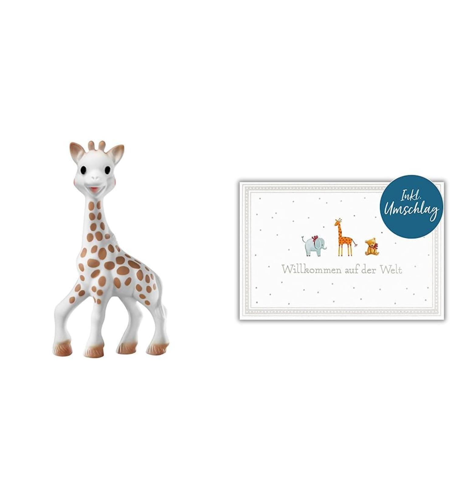 Vulli 616400 Sophie La Girafe Gift Set | Birth Cards for Girls | Birthday Cards with Animal Motif - 11 Bundle with 'Small Animals' Greeting Card - Buy Online on SooperMarket.com