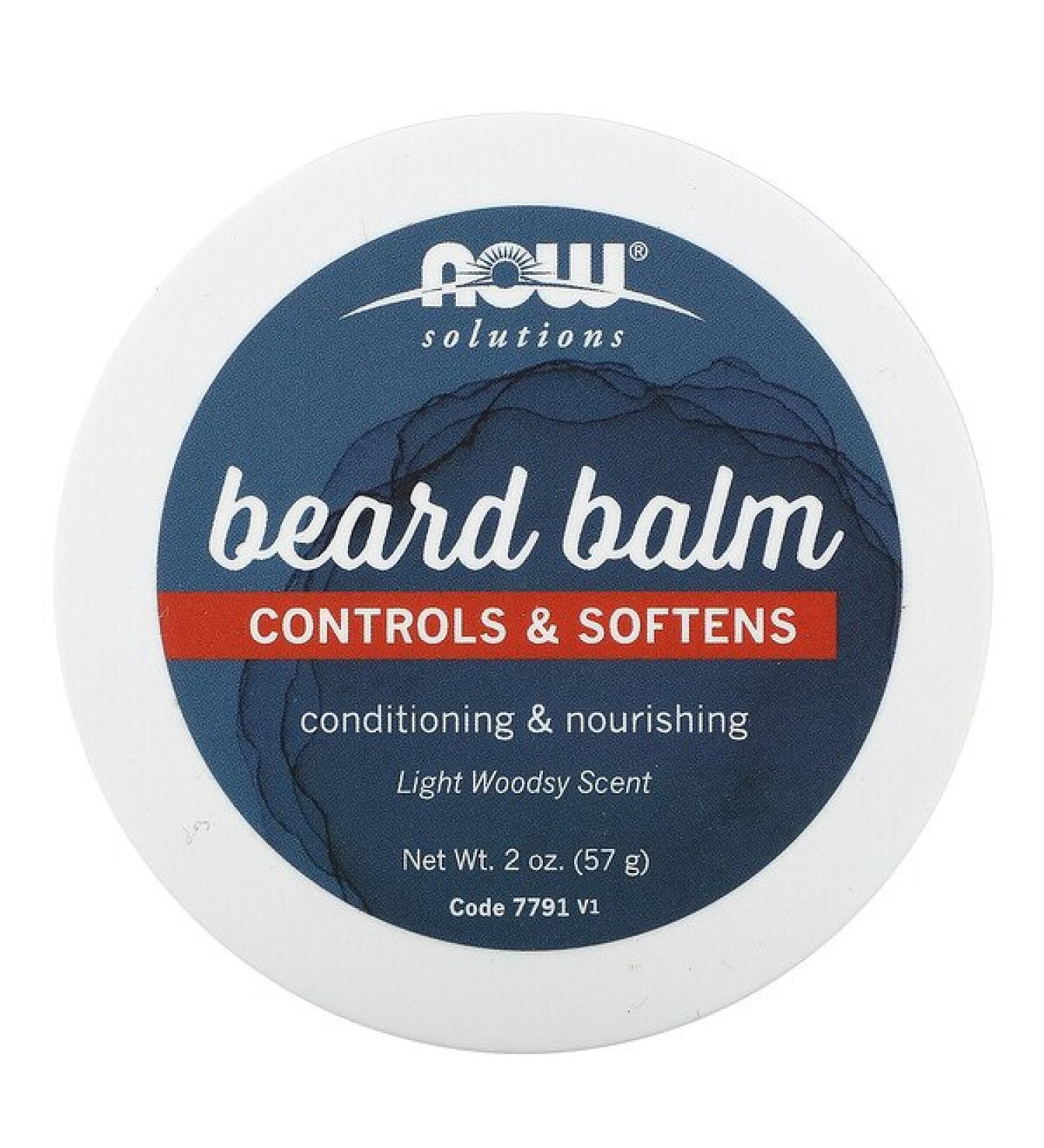 Now Foods Solutions Beard Balm Light Woodsy  2 oz (57 g)