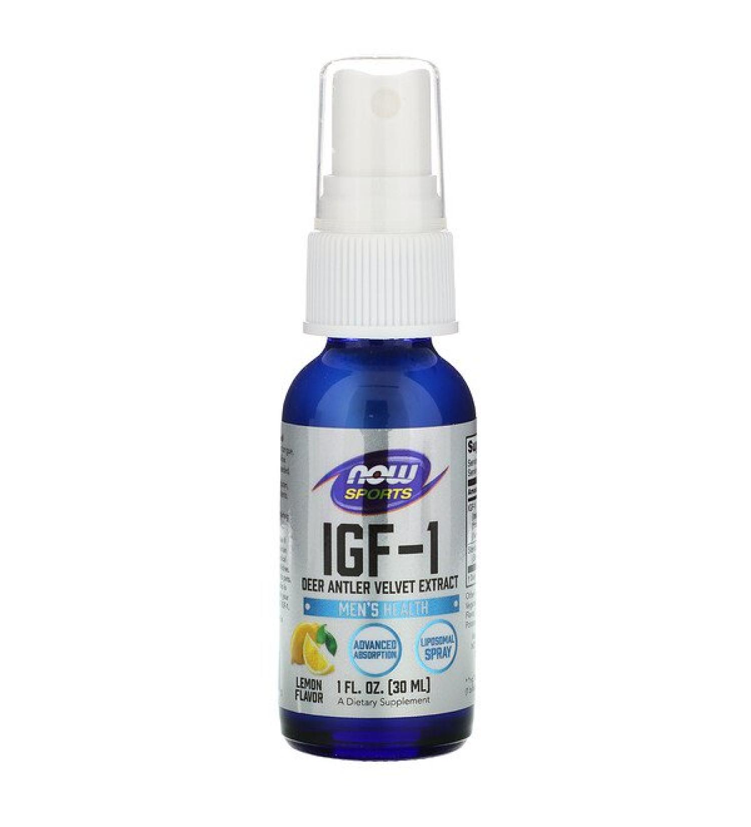 Now Foods IGF-1 Deer Antler Velvet Extract Lemon Flavor 1 fl oz (30 ml)