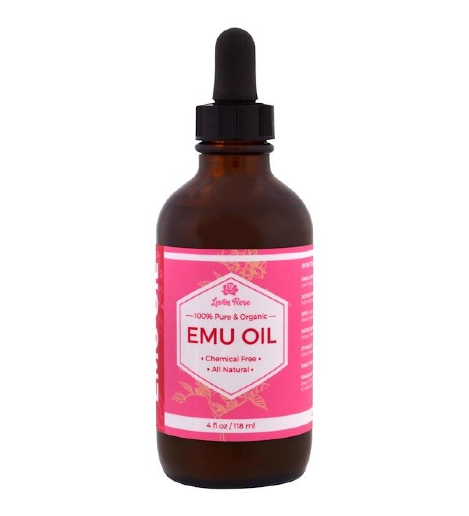 Leven Rose 100% Pure & Organic Emu Oil 4 fl oz (118 ml)