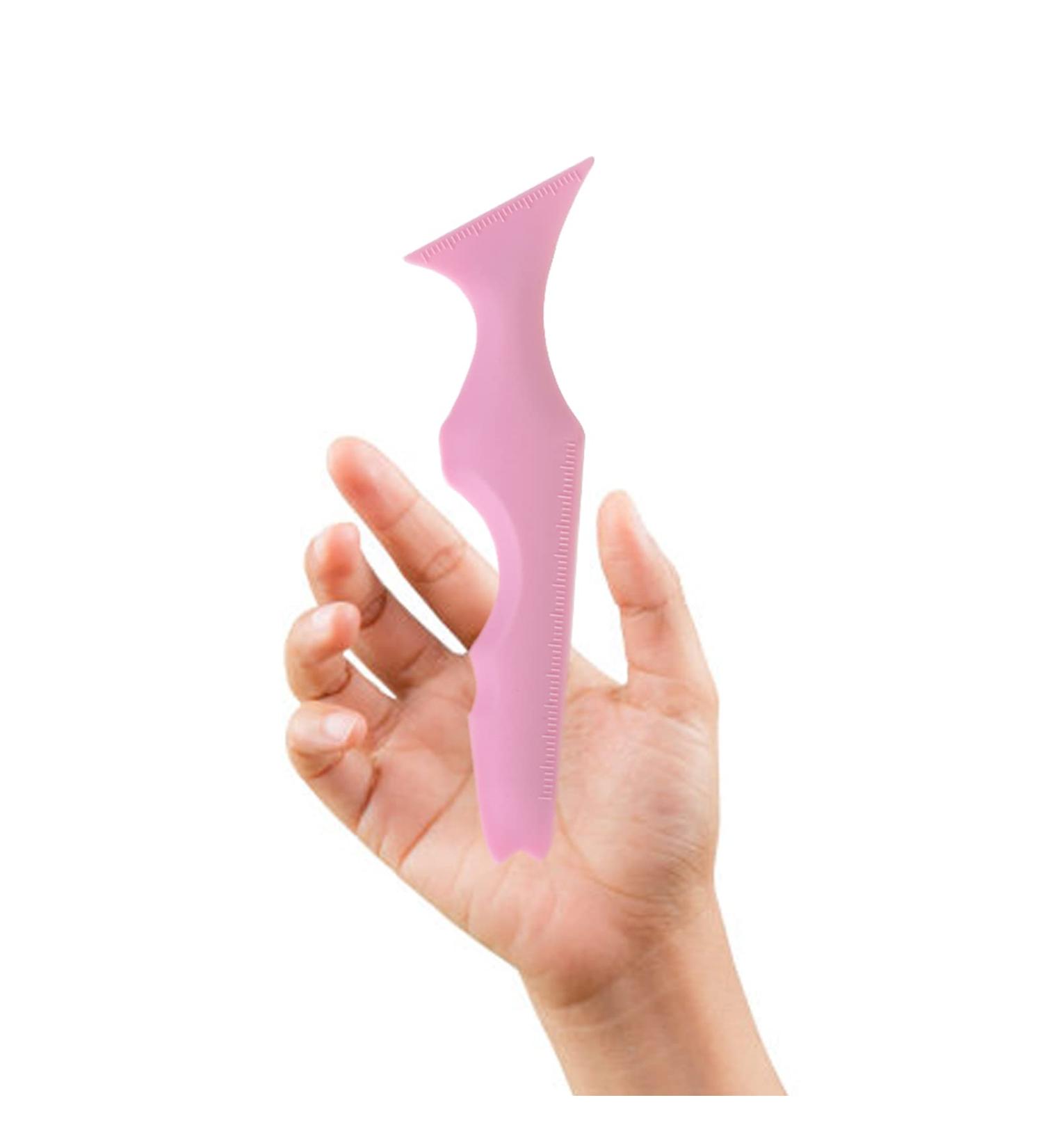 SHANPIN Eyeliner Stencils: Reusable Silicone Makeup Assistant Tool - 5 in 1 Pink Eyelash Shield, Eyebrow Shaping, Jaw Line, Lip Line - Perfect for Beginners - Buy Online on SooperMarket.com