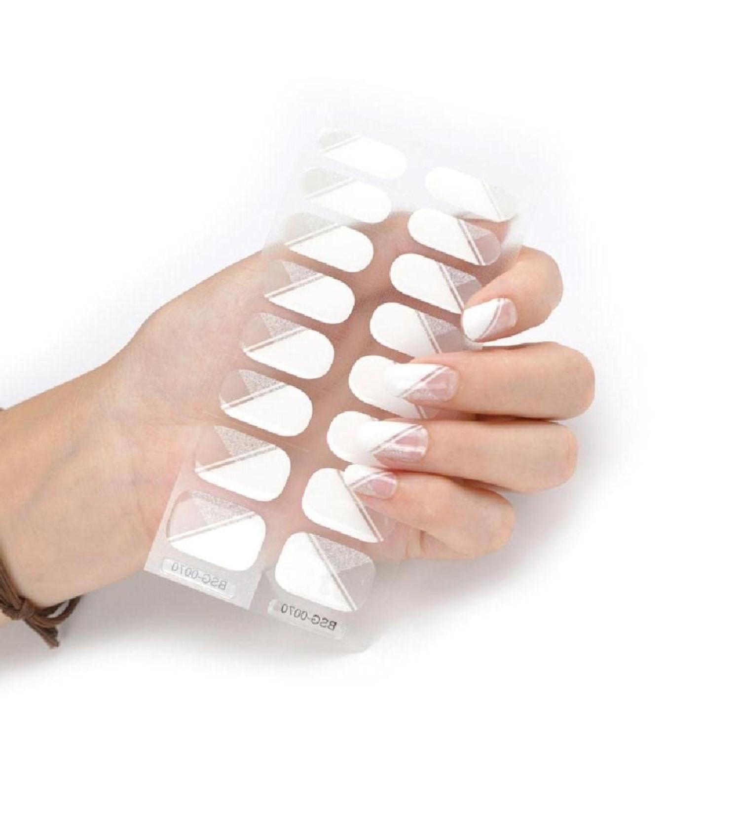 Semi-cured Gel Nail Sticker UV/LED Lamp Required Gel Nail Polish Wrap Fashion Design Gel Nail Art Stickers for Women Winter Autumn 0070 - Buy Online on SooperMarket.com