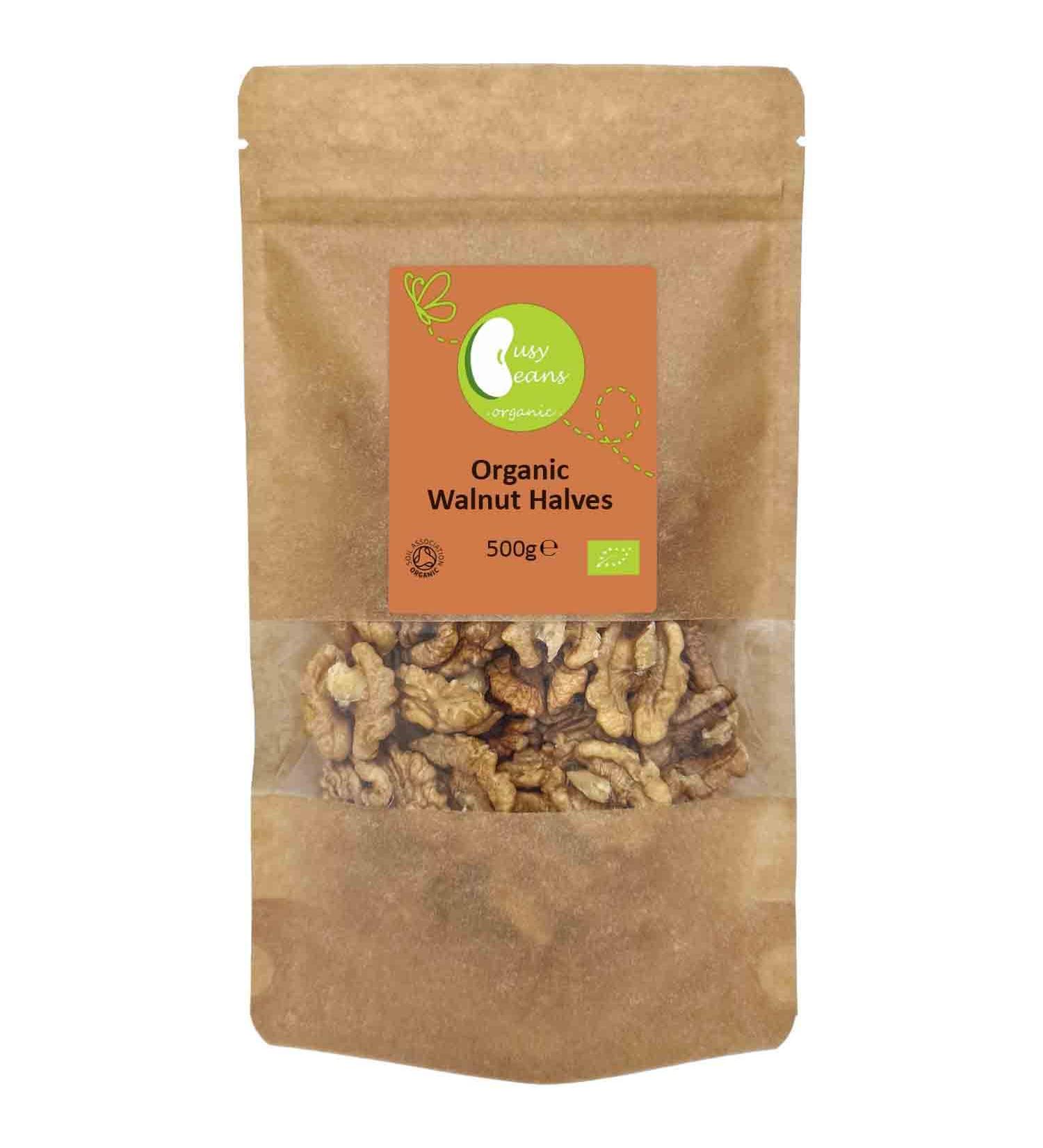 Organic Walnut Halves - Certified Organic - by Busy Beans Organic (500g) - Buy Online on SooperMarket.com