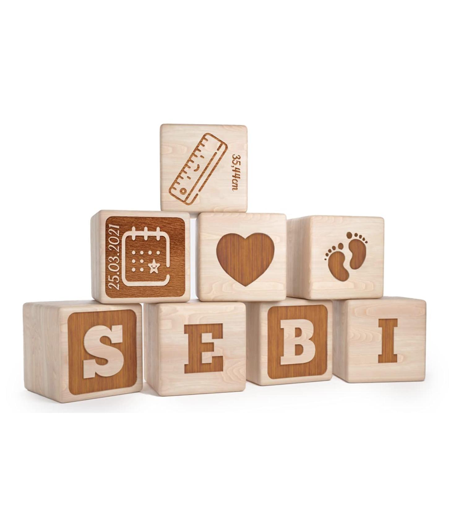 Personalized Baby Gift Ideas | Engraved Wooden Toys & Name Decorations - Joyful Newborn Gifts from Woodenziac - Buy Online on SooperMarket.com