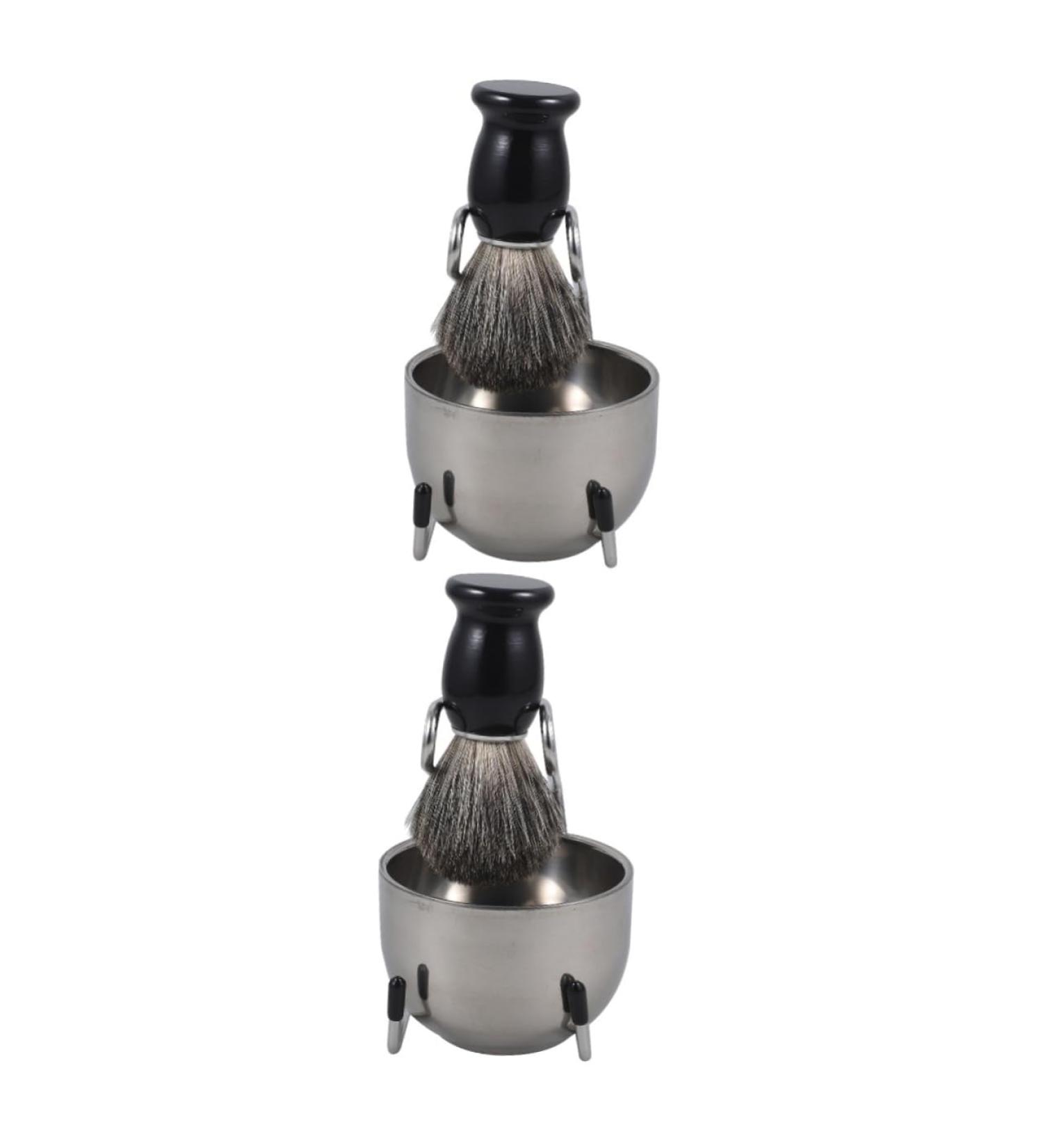 2 Sets Beard Brush Set | Professional Shaving Brush Tool for Men | Portable Beard Care Supplies - Buy Online on SooperMarket.com