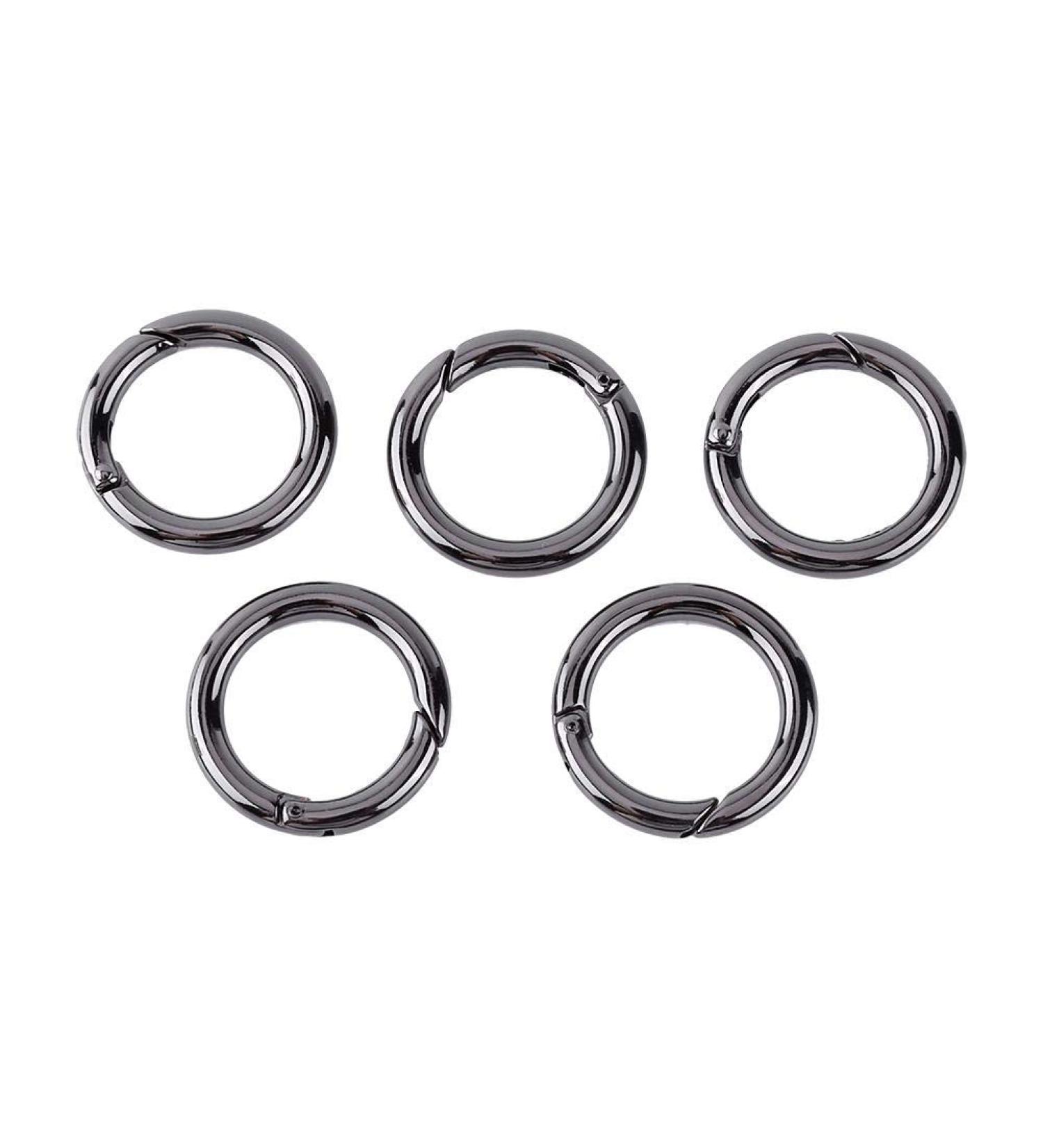 Yosoo Health Gear EDC Ring Buckle Locking Carabiner - 5PC Zinc Alloy Round Snaps Keychain Clips & Hooks for Ultimate Durability - Buy Online on SooperMarket.com