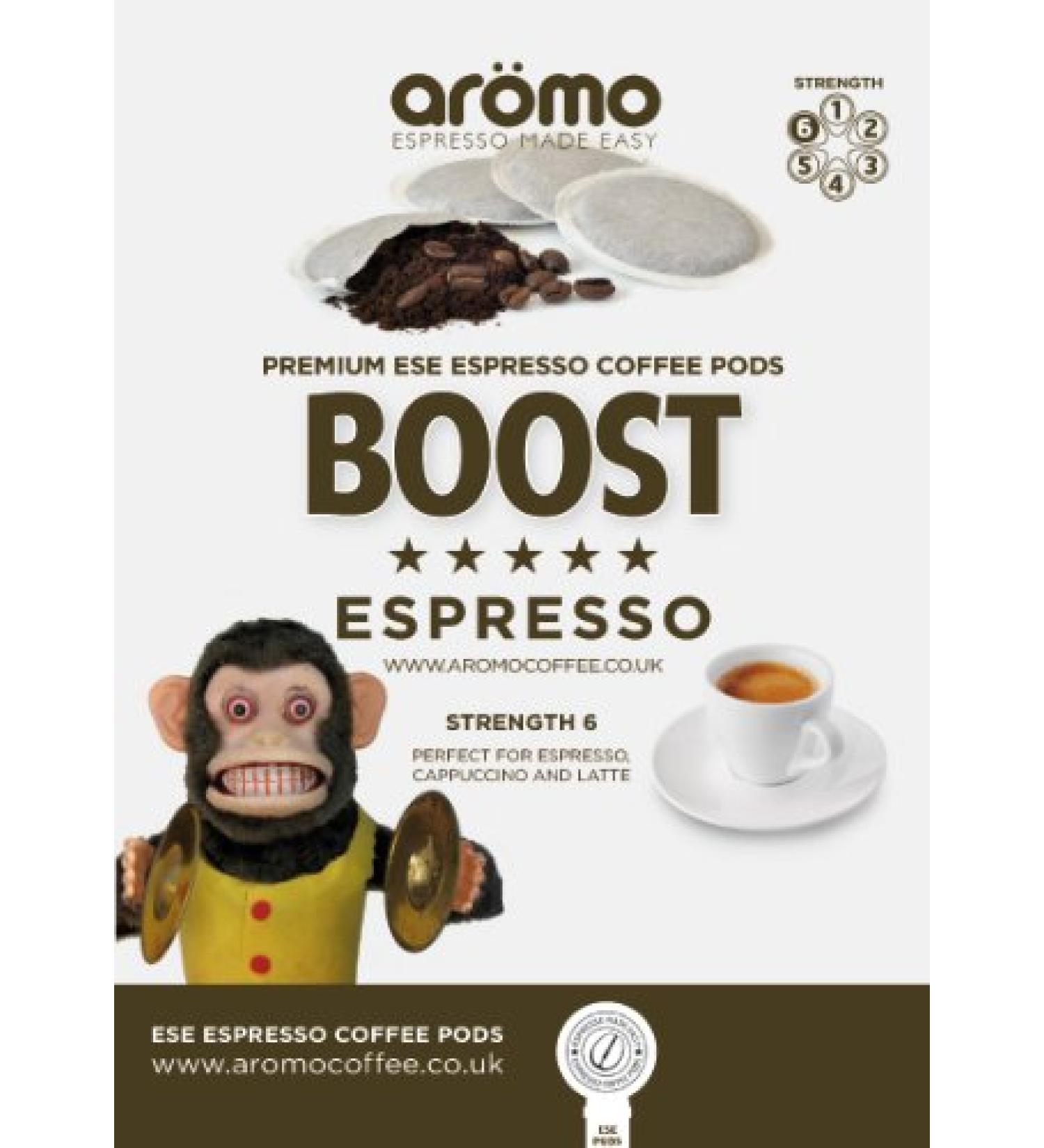 Aromo 'BOOST' - ESE Coffee Pods 44mm - Premium Espresso Pods - 100 Pk - Buy Online on SooperMarket.com