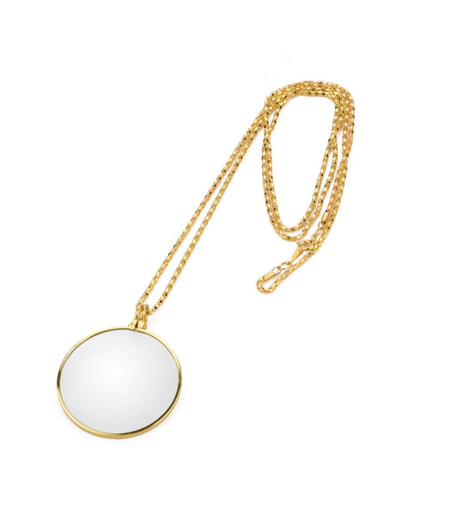 Magnifier Pendant Necklace 5X Monocle for Eye Costume Mini Magnify Glass Reeding Decorative Necklace for Library Reading Jewelry Crafts Needlework (gold) - Buy Online on SooperMarket.com