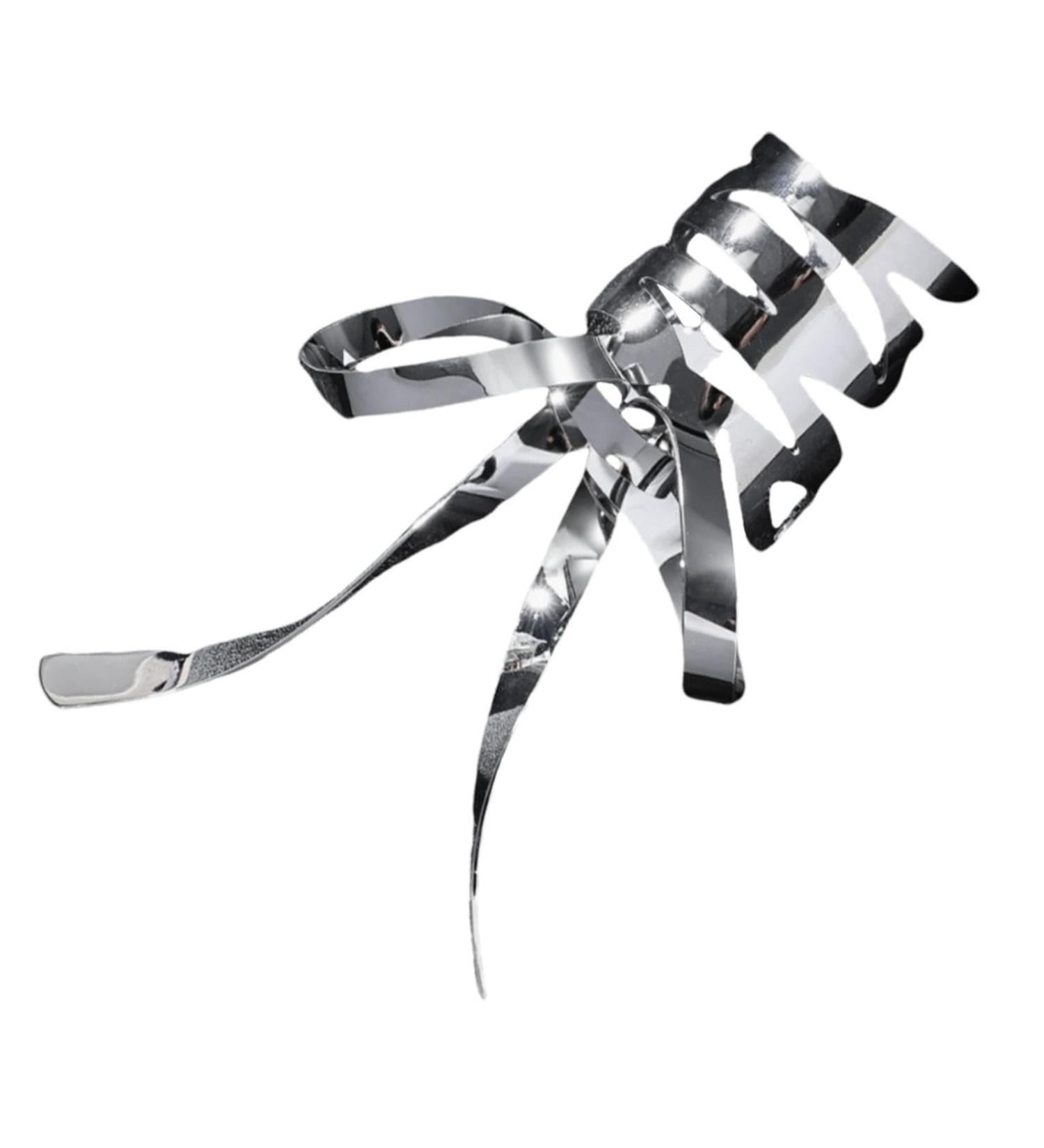 Teksome Bow Hairpin Set Retro Metal Bowknot Barrette | Single and Double Ponytail Bow Hair Clips for Women Girls Adults All Ages Kids Silver - Buy Online on SooperMarket.com