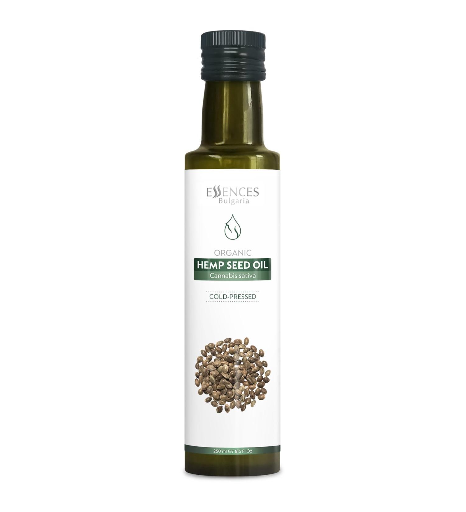 Organic Hemp Seed Oil 250ml - Cold-Pressed, Extra Premium Quality | Rich in Omegas | Perfect for Dips & Salads | Non-GMO & Vegan - Essences Bulgaria - Buy Online on SooperMarket.com