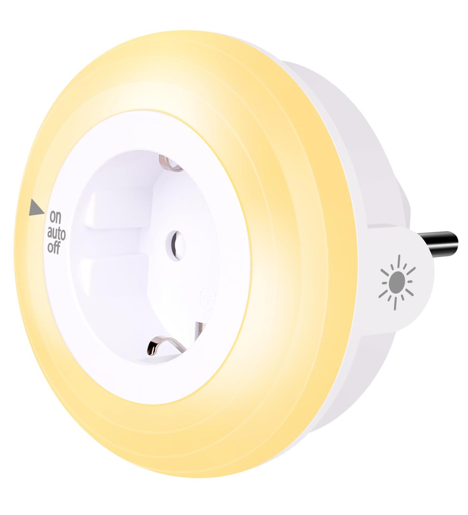 Emotionlite Night Light Socket with Twilight Sensor - Adjustable LED Lamp for Kids Warm White 2700k 3000k - Auto On/Off Brightness Control - Buy Online on SooperMarket.com
