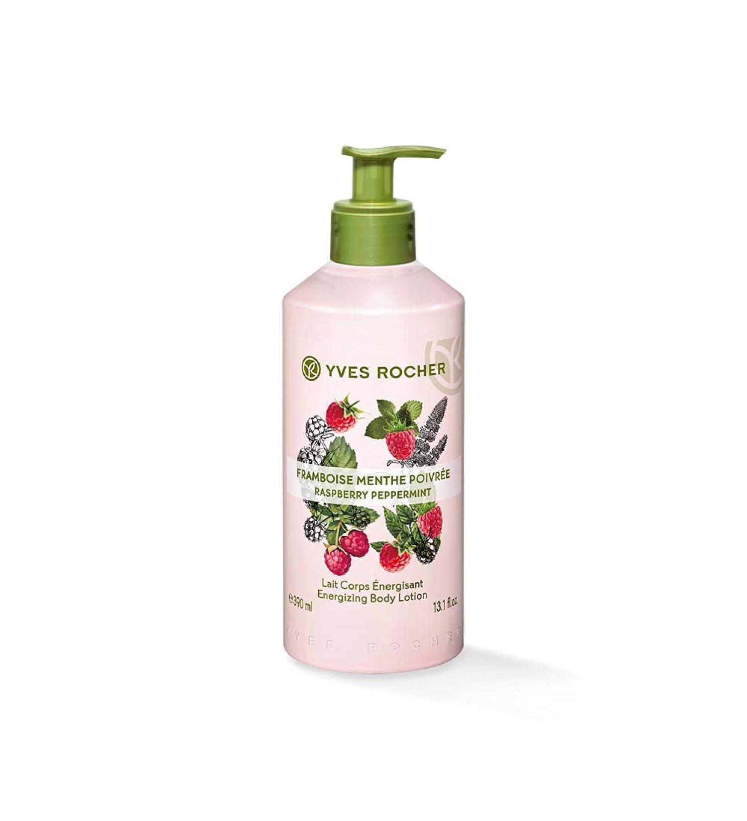 Yves Rocher Les Plaisirs Nature body milk raspberry peppermint new energy with the moisturizing body milk 1 x pump flacon 390ml